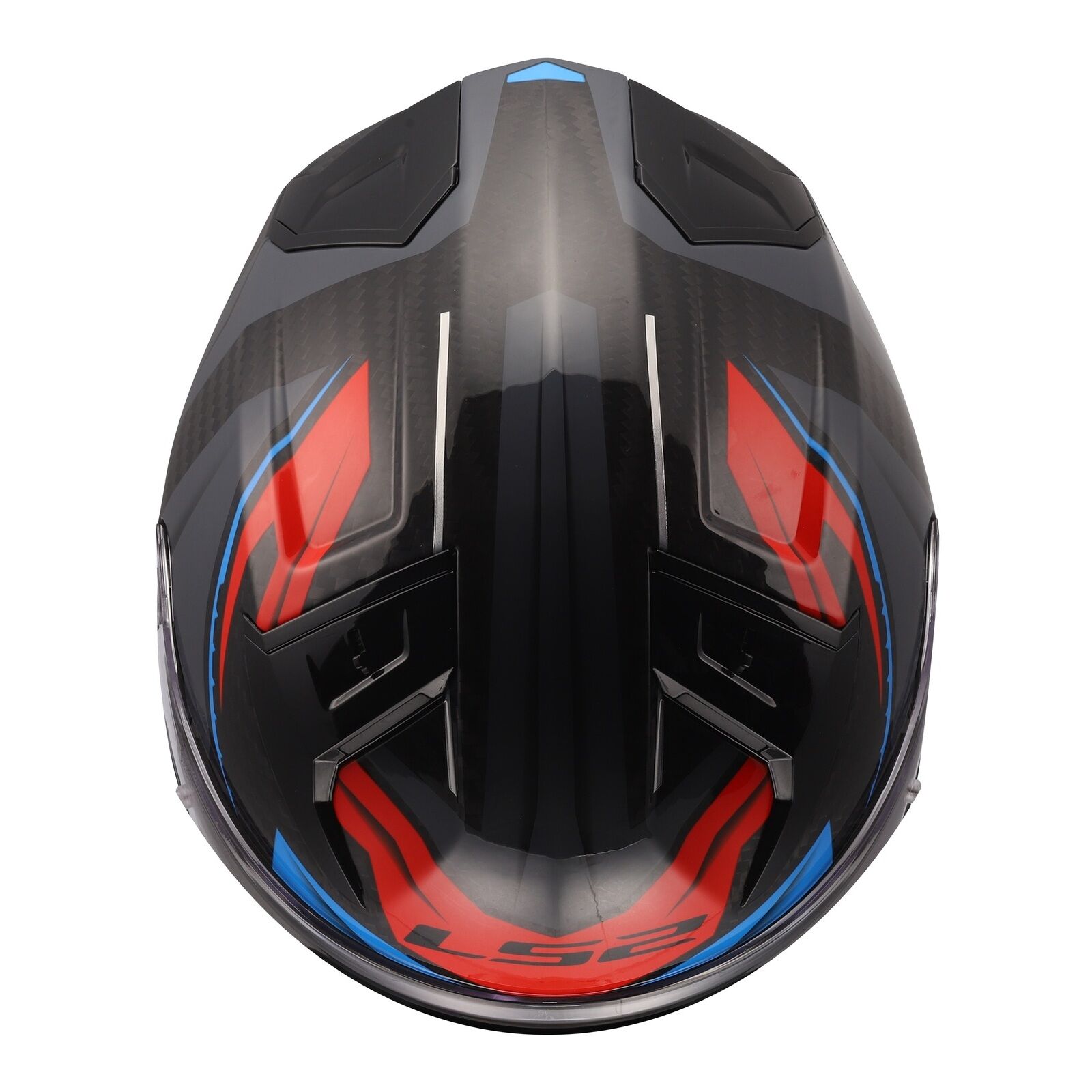 LS2 FF811 Vector II Carbon Savage Helmet - White / Blue / Red (M)