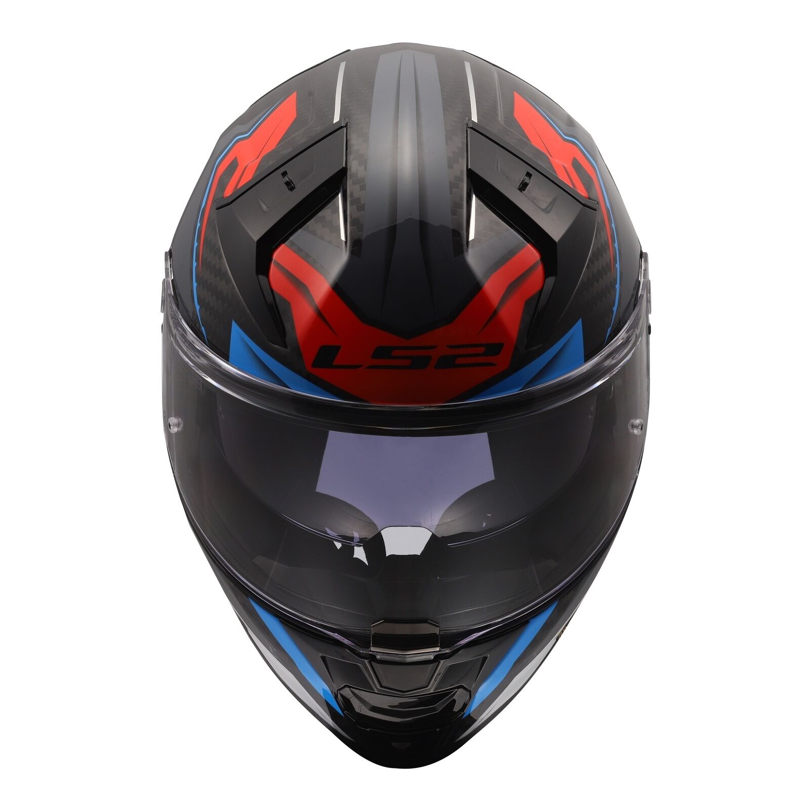 LS2 FF811 Vector II Carbon Savage Helmet - White / Blue / Red (2XL)