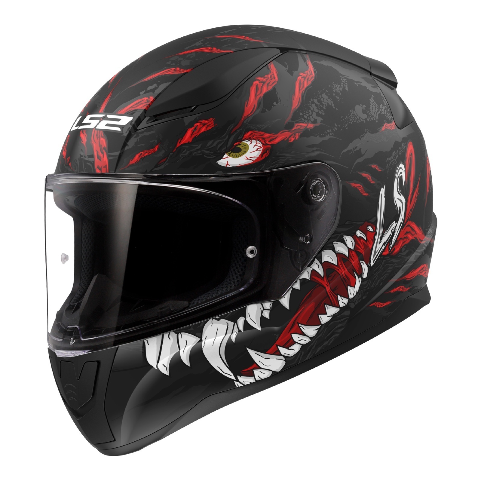 LS2 FF353 Rapid II (XS) Kaiju - Matte Black / Red / White 06