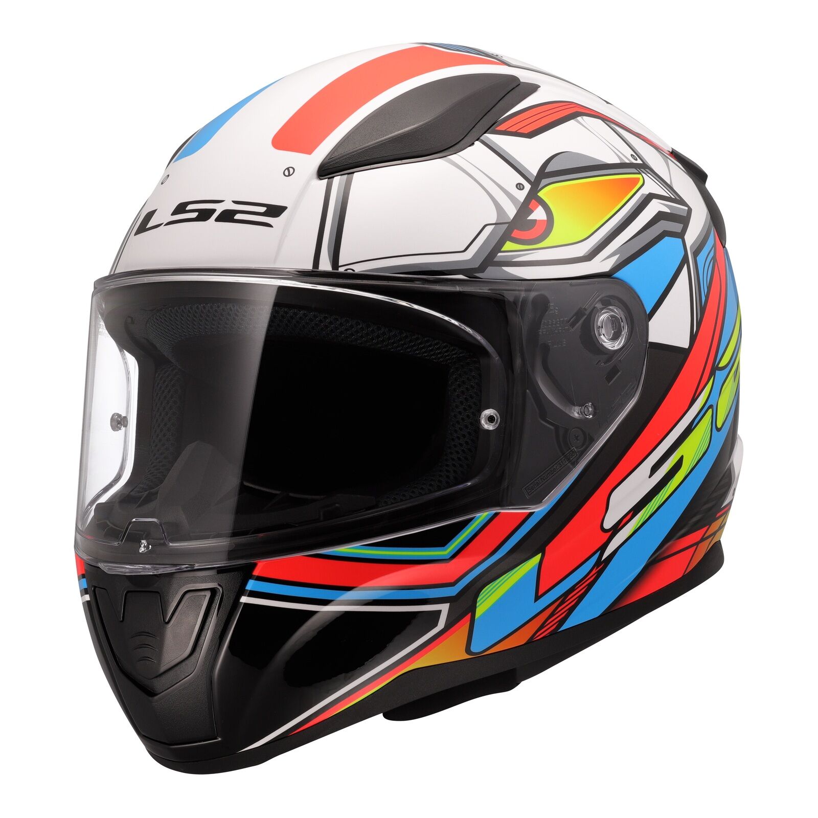 LS2 FF353 Rapid II Xdron Helmet - White / Hi-Vis Orange / Blue (XL)