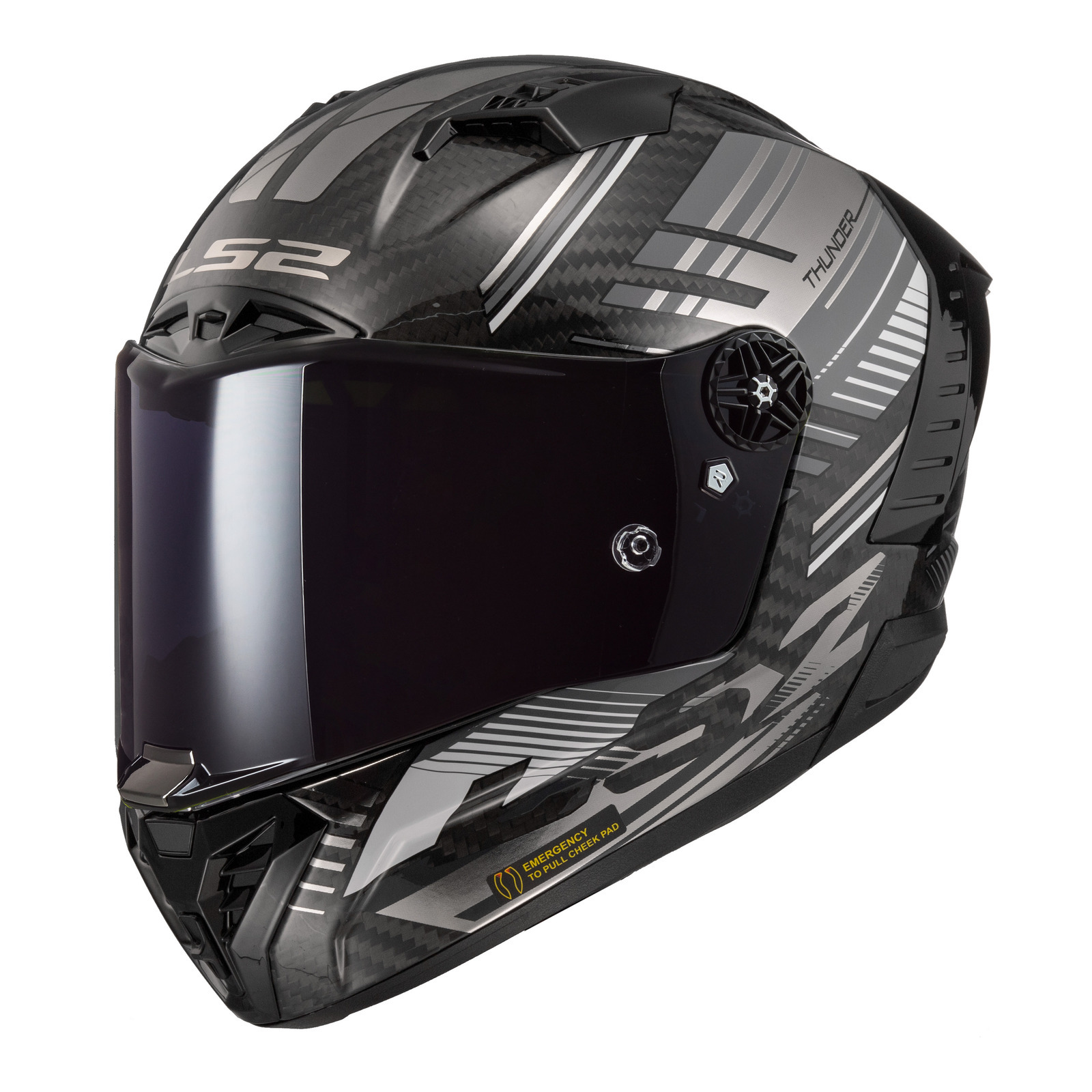 LS2 FF805 Thunder Carbon (XS) Volt - Black / Grey 06