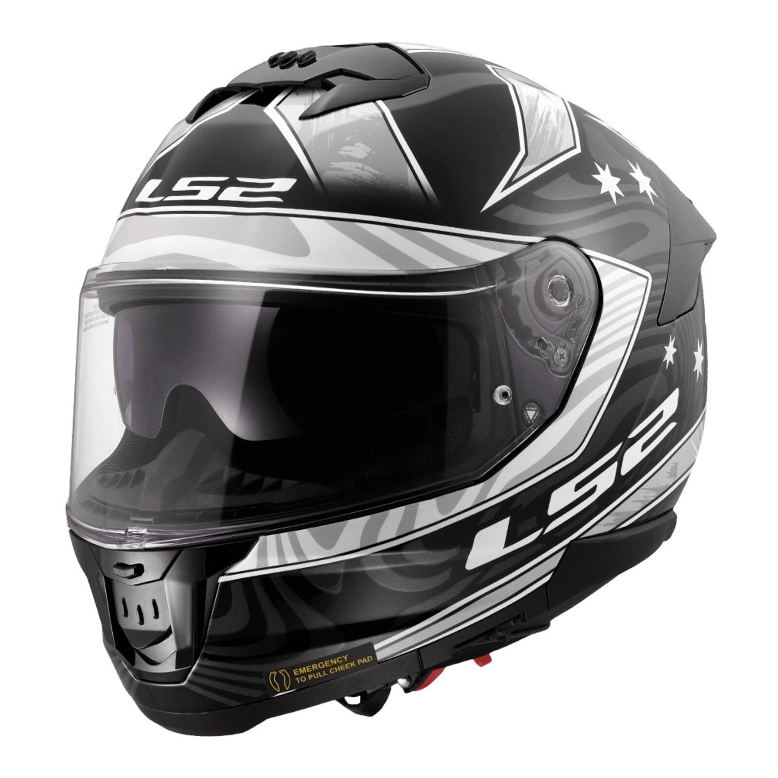 LS2 FF808 Stream II Galdam Helmet - Black / White (XL)