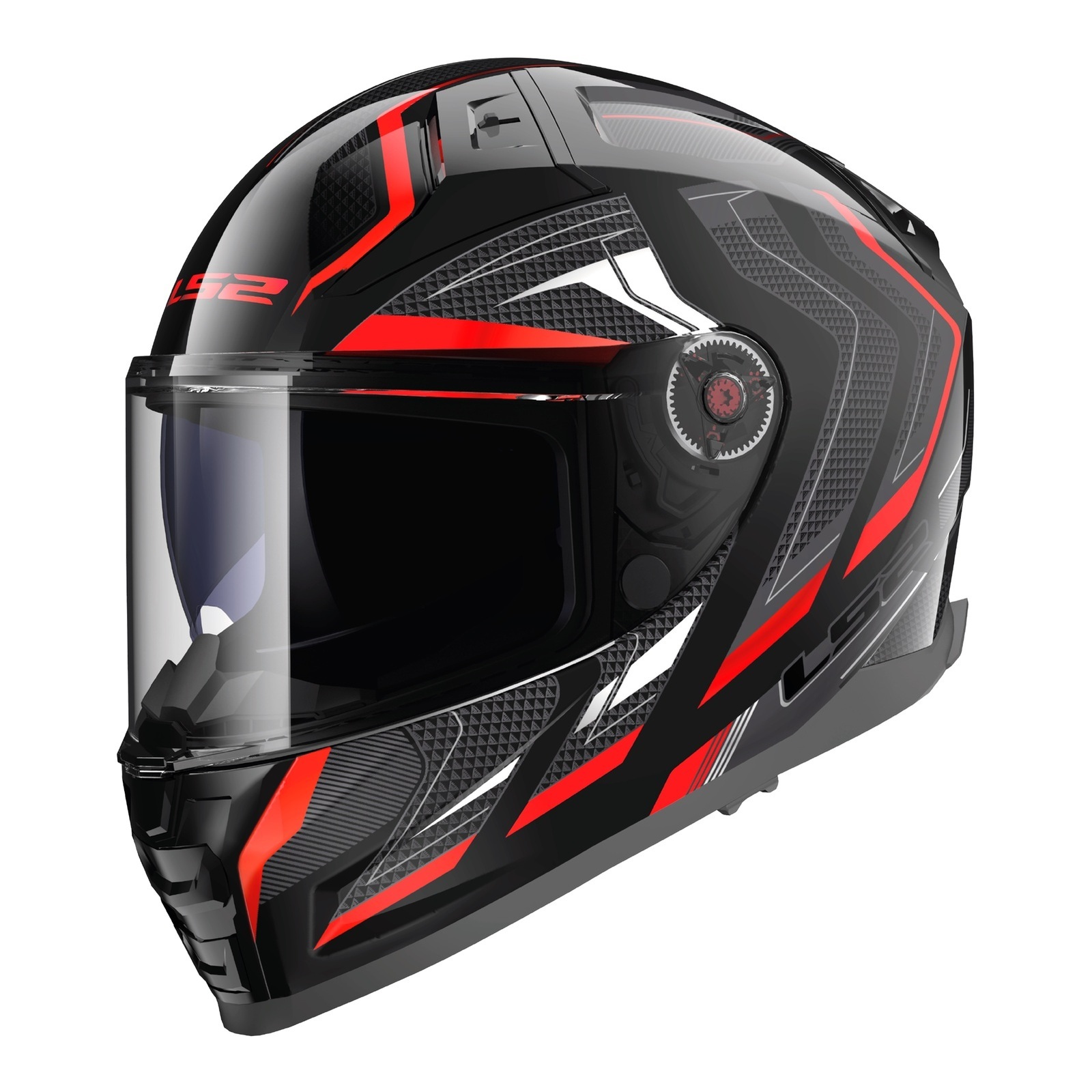 LS2 FF811 Vector II (XS) Alizer - Black/ Metal Red 06