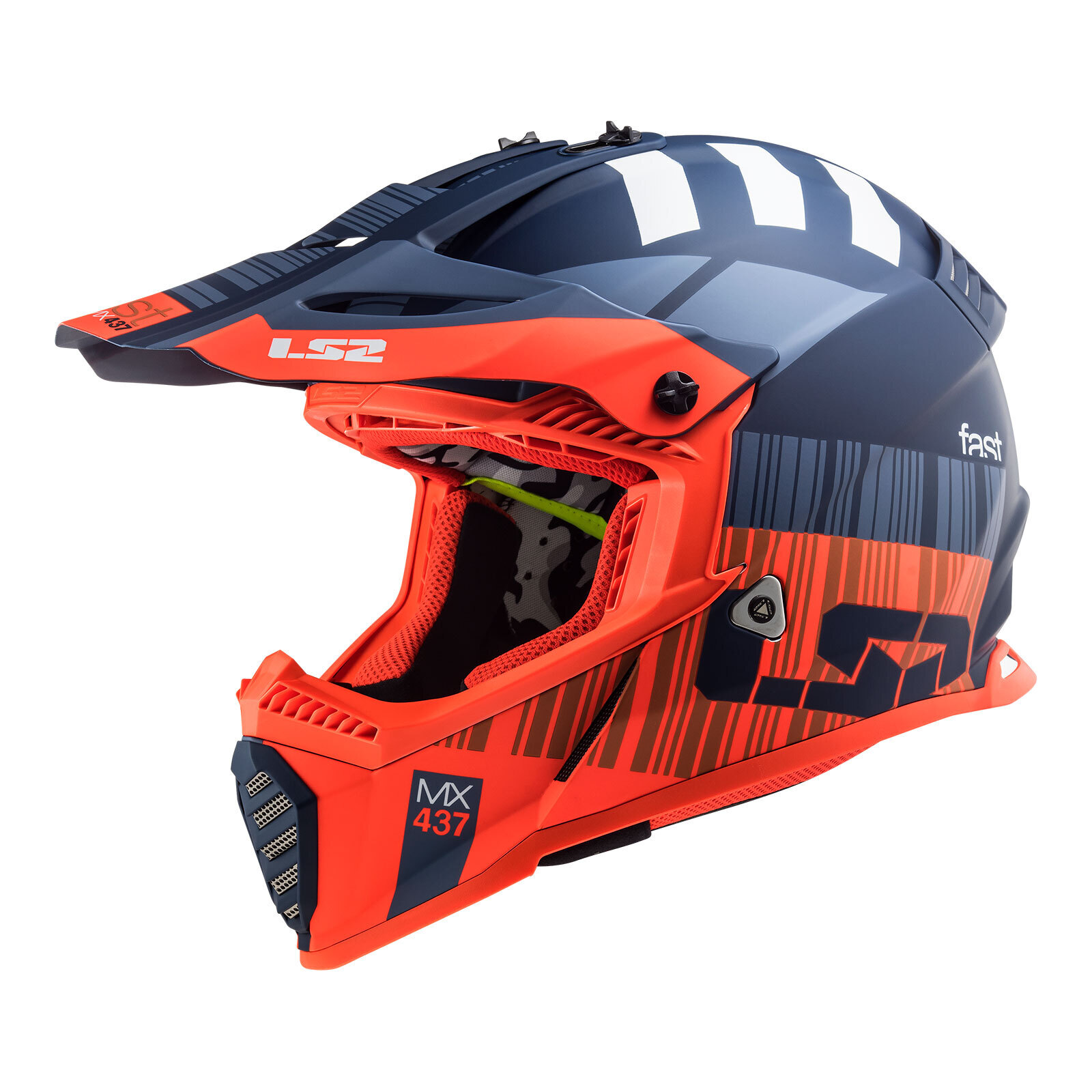 LS2 MX437 Fast Evo (XL) XCode - Matte Blue / Orange