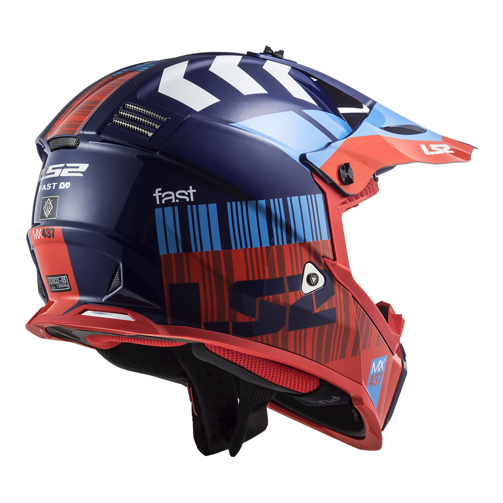 LS2 MX437 Fast Evo (2XL) XCode - Red / Blue