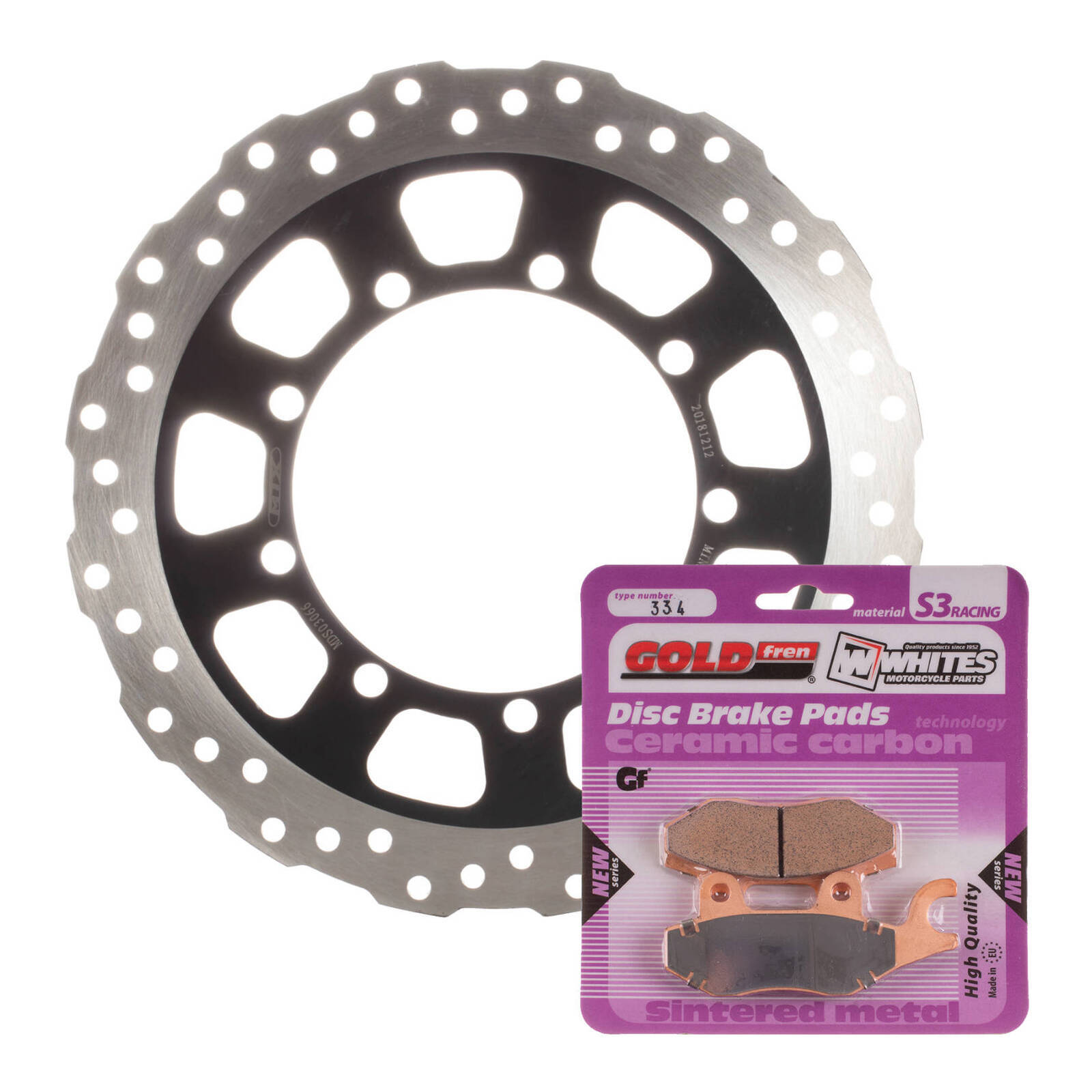 Brake Disc & Pad Front Kit - Kawasaki KLR650 '08-'20 - Wave