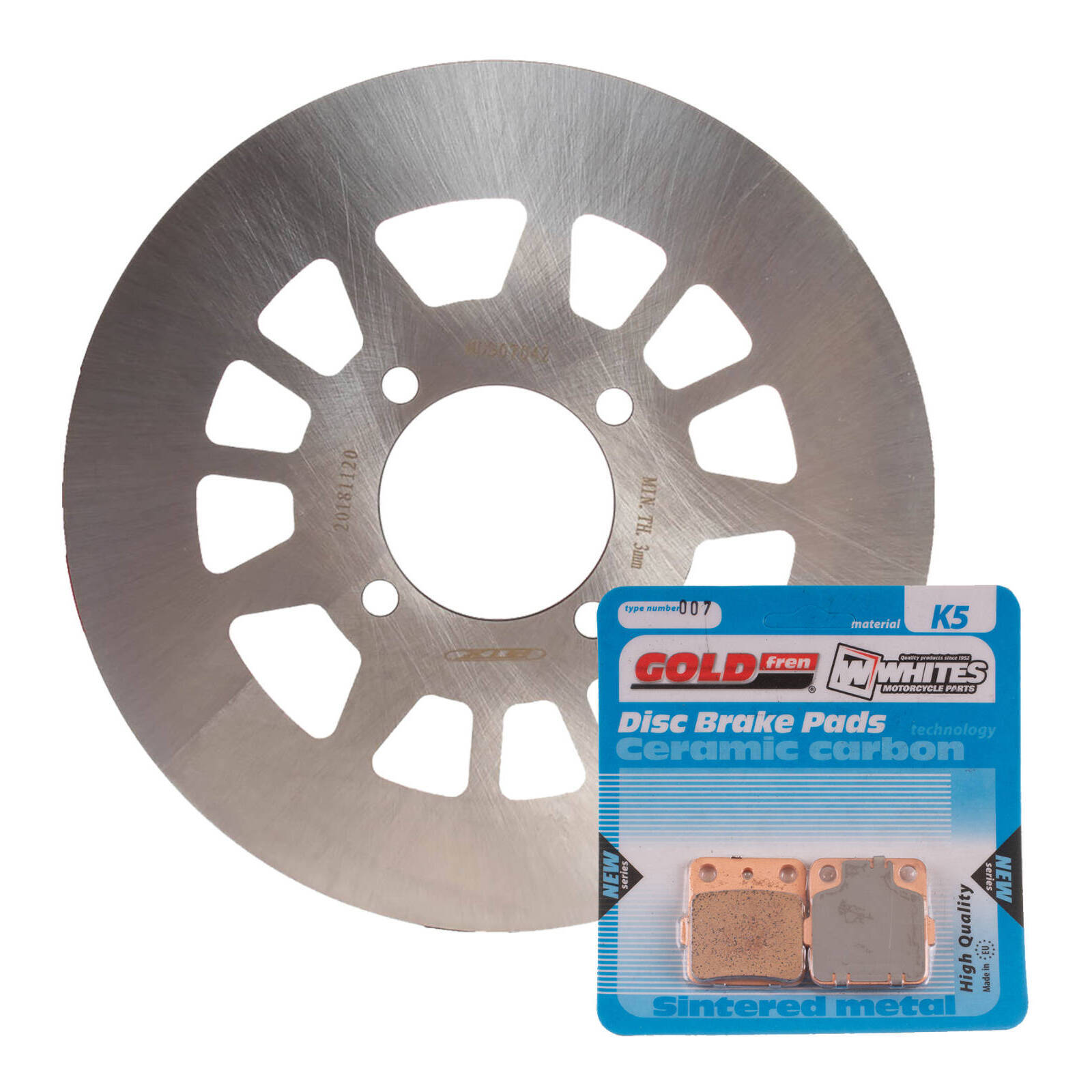 BRAKE DISC & PAD REAR KIT - YAM YFM350FX WOLVERINE 95-05