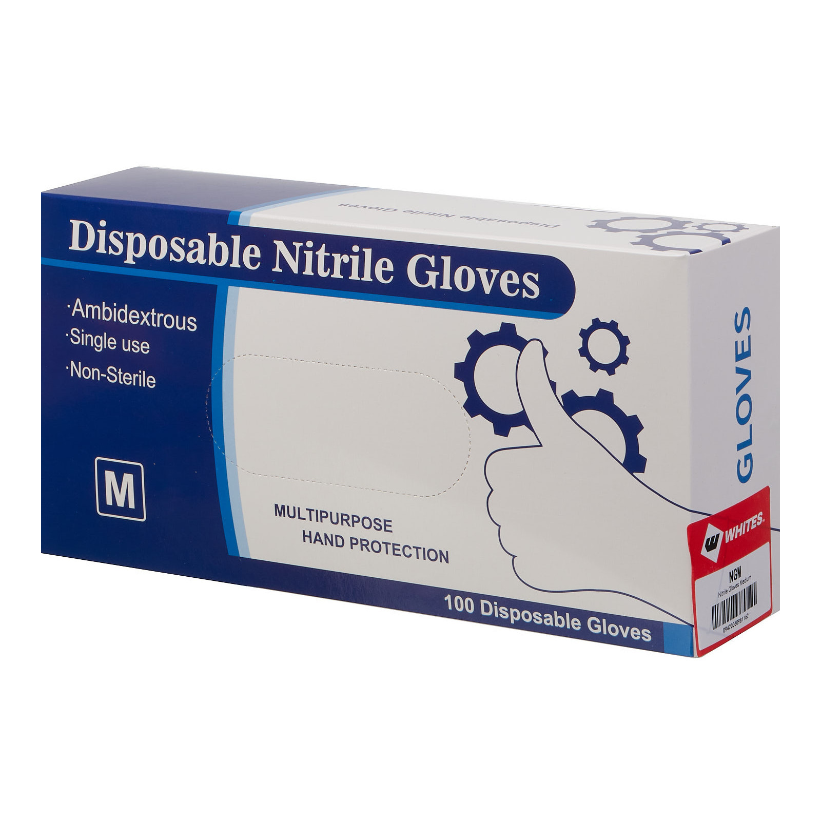 Whites Nitrile Gloves (M)