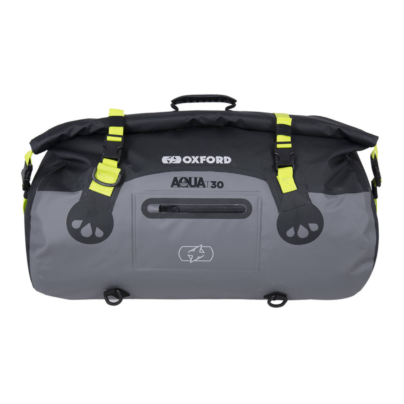 Oxford Aqua T-30 Roll Bag - Black / Grey / Fluo