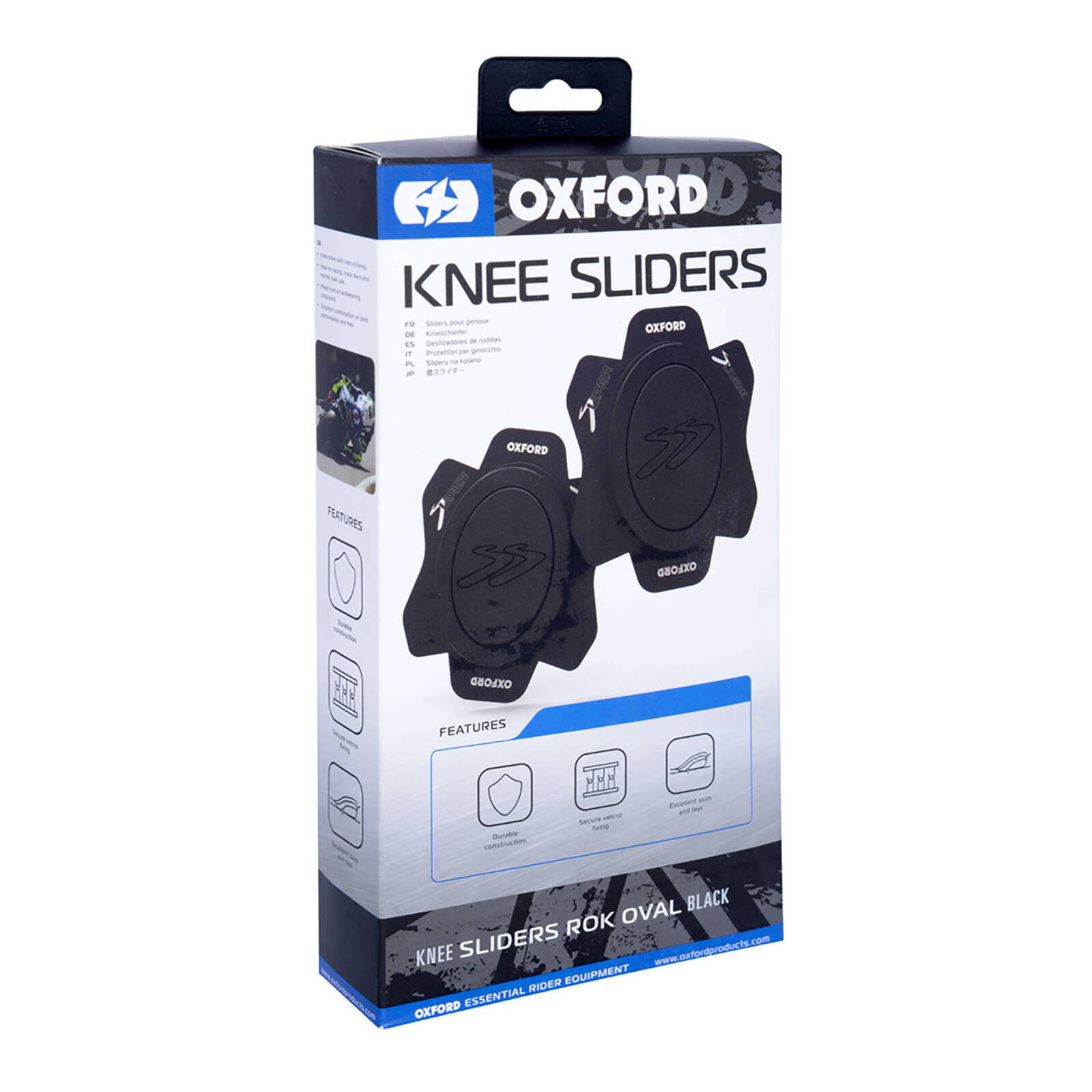 Oxford Rok Oval Knee Sliders - Black (Pair)