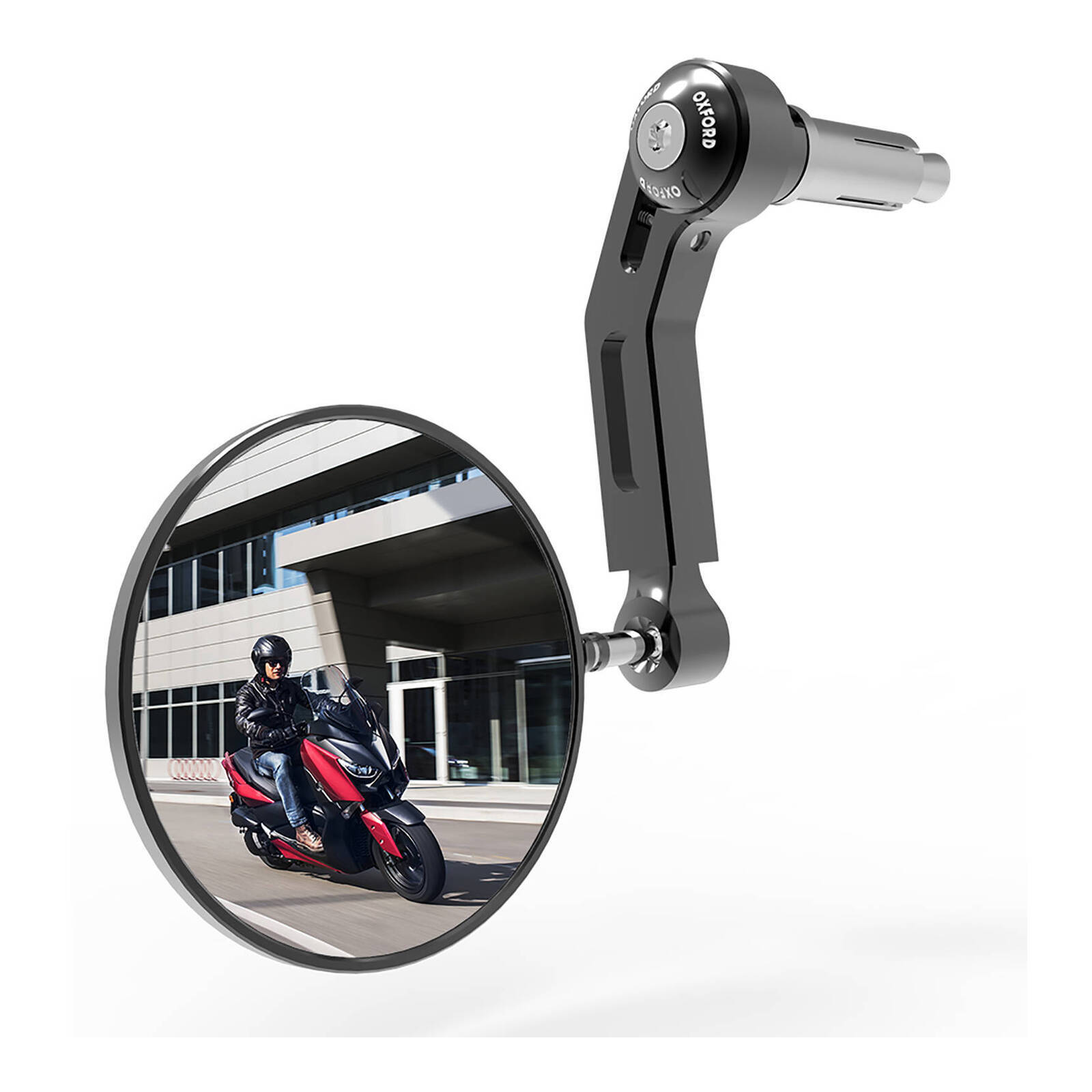 Oxford Premium Bar End Mirror Left - Black