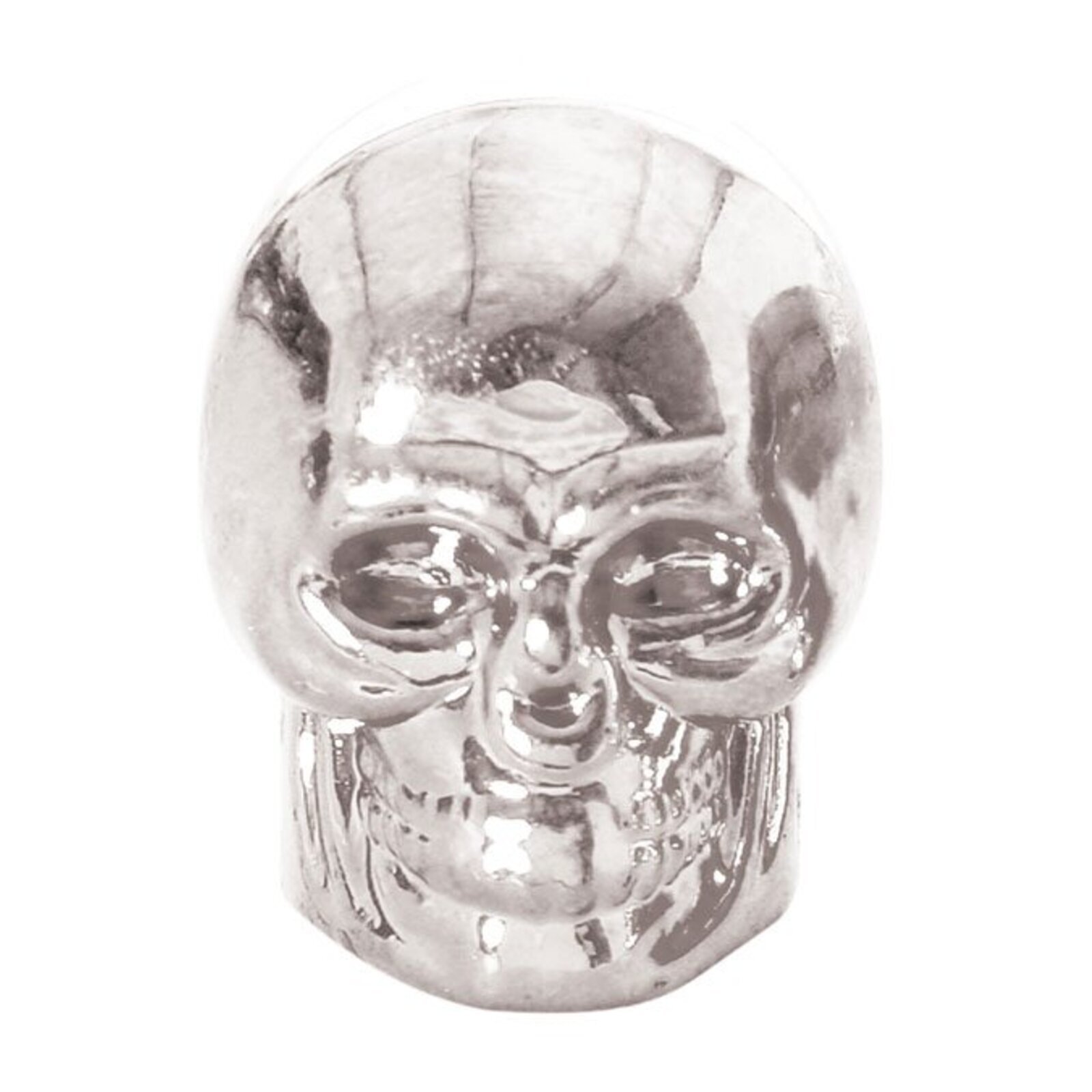 Oxford Valve Caps Skull Pair - Silver