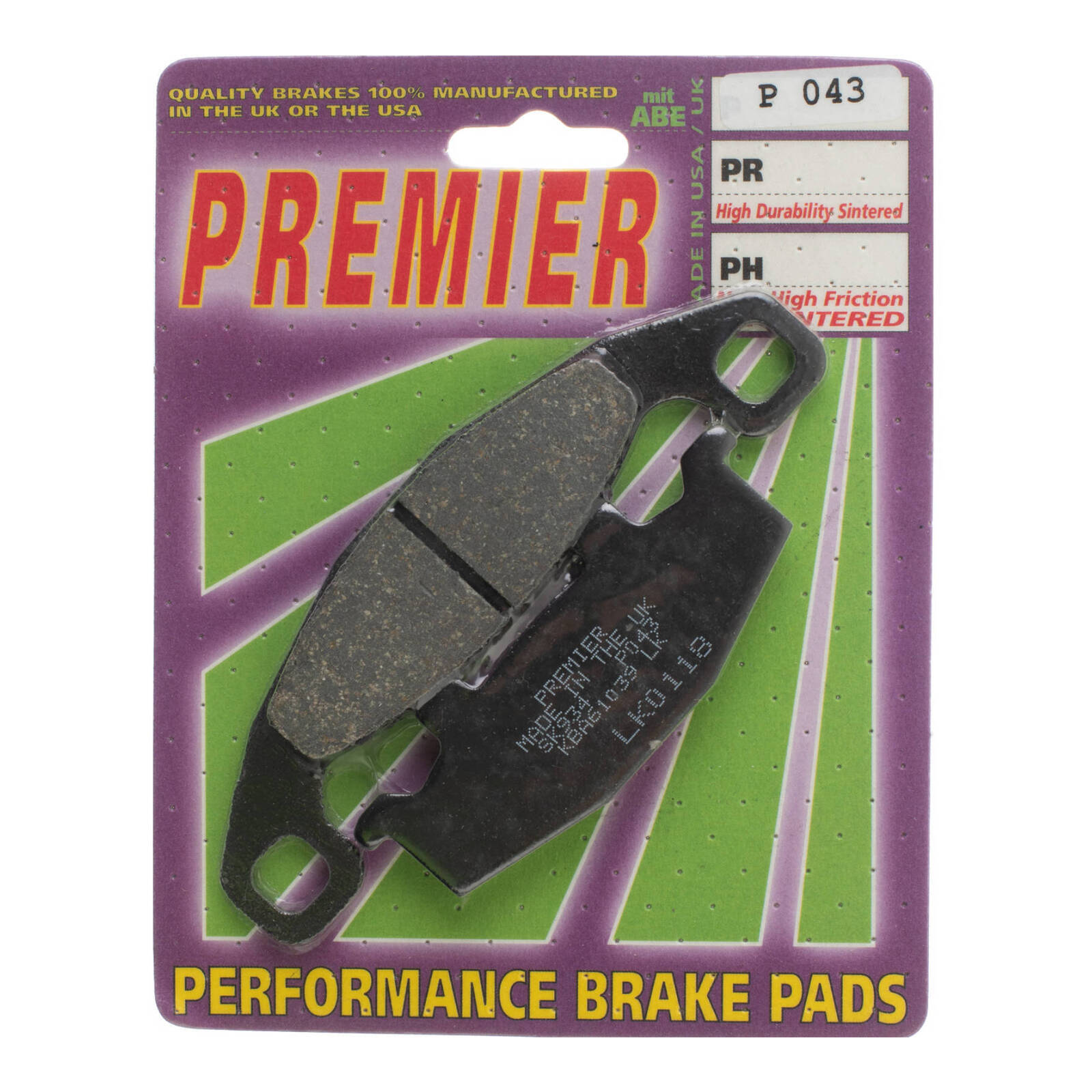 Premier Brake Pads - P Organic Standard