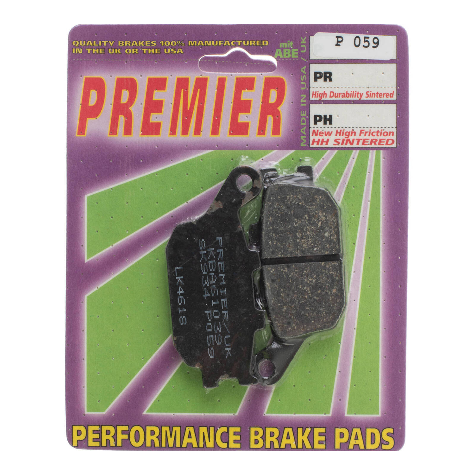 Premier Brake Pads - P Organic Standard