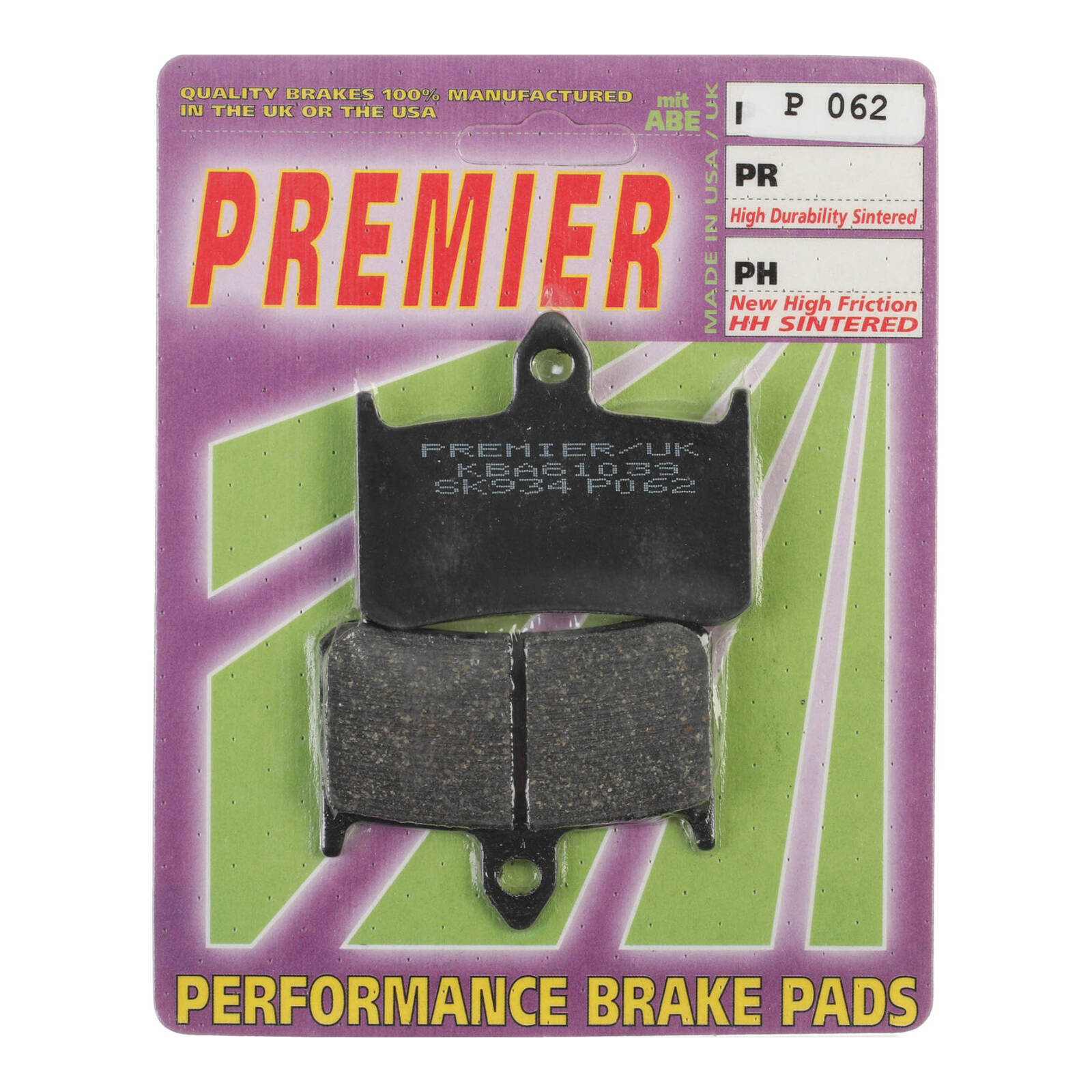 Premier Brake Pads - P Organic Standard