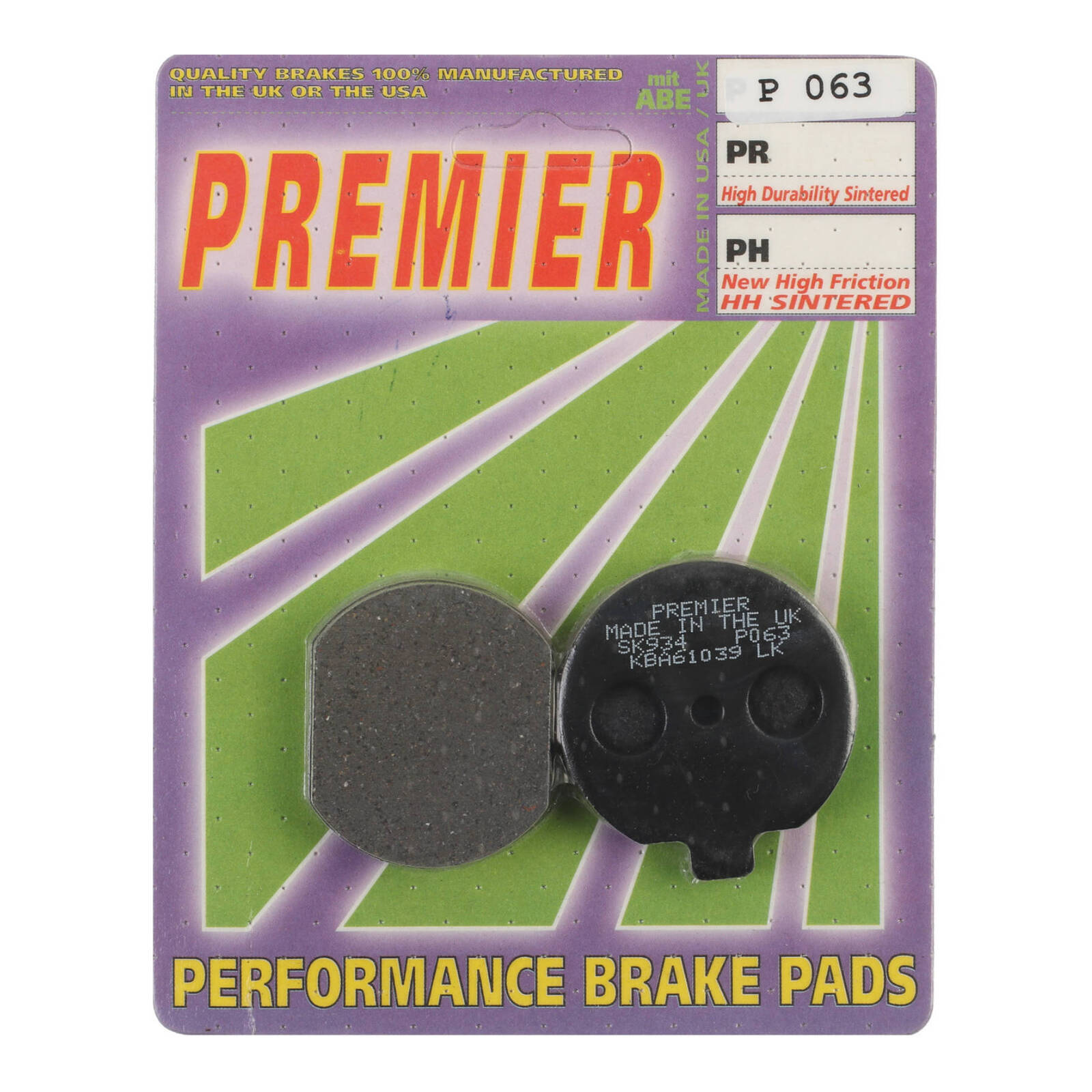 Premier Brake Pads - P Organic Standard