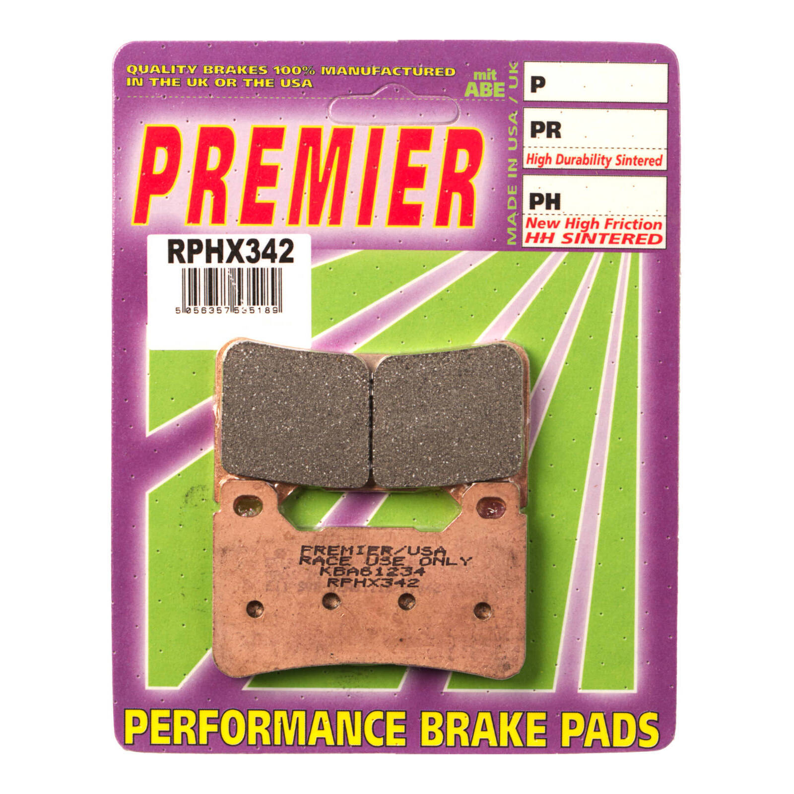 Premier Brake Pads - RPHX Sintered Racing Only