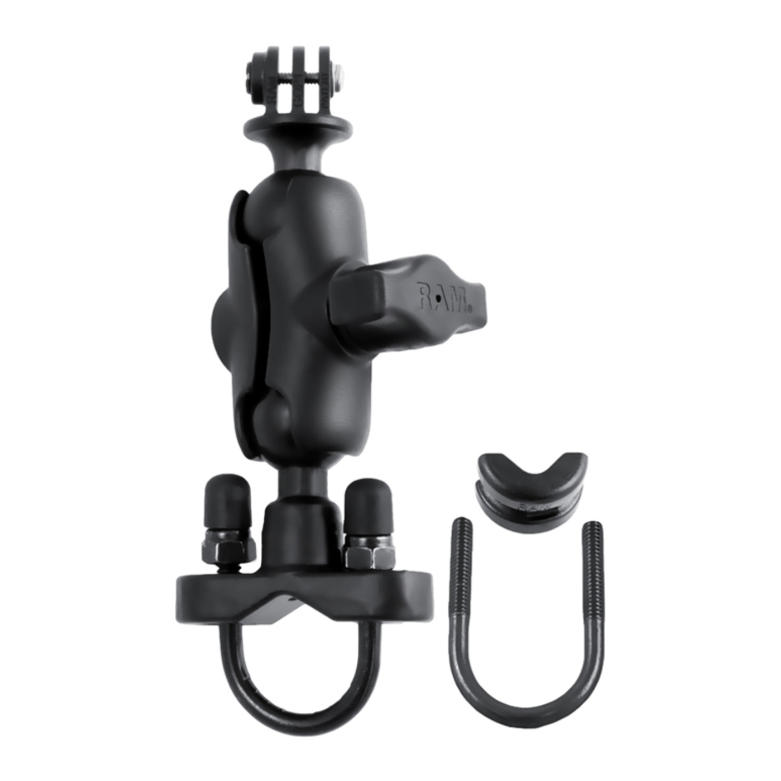 Ram Handlebar U-Bolt Double Ball Mount with Action Camera Adapter