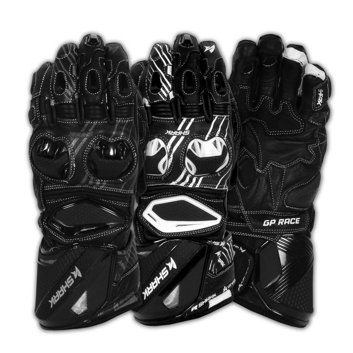 Shark GP Race Gloves [Black - 7/XS]