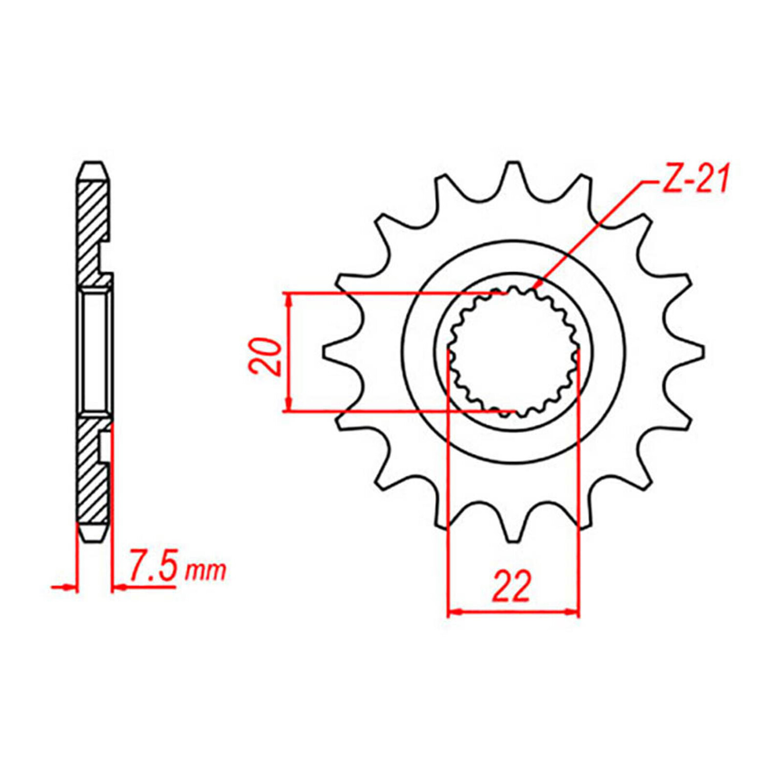 MTX 1323 Hornet Lightweight Steel Front Sprocket #520 (13T) (10B-KSR-13)