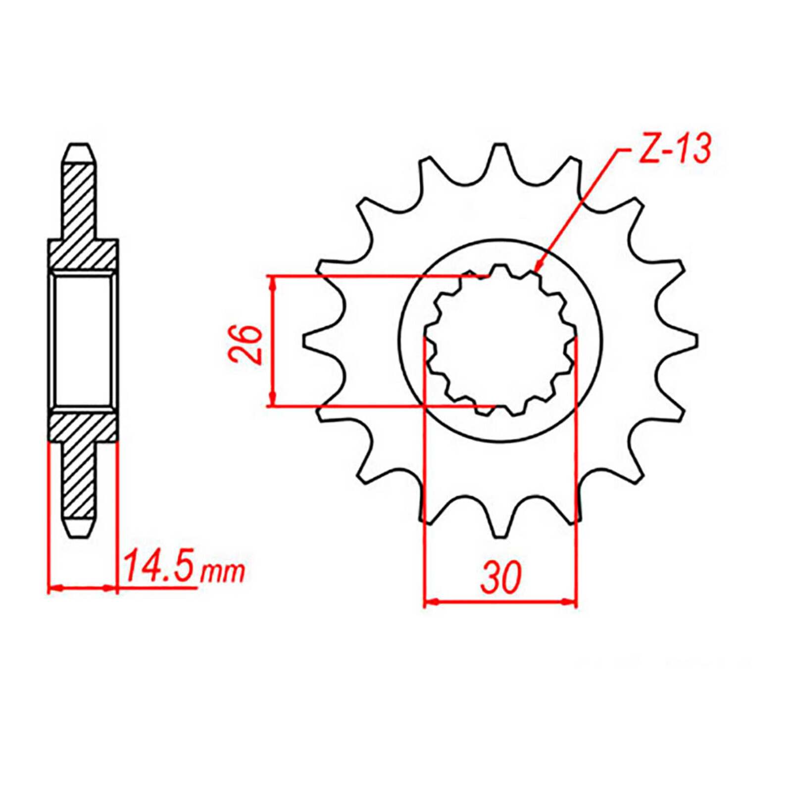 MTX 1332 Steel Front Sprocket #525 (15T) (10-MW3-15)