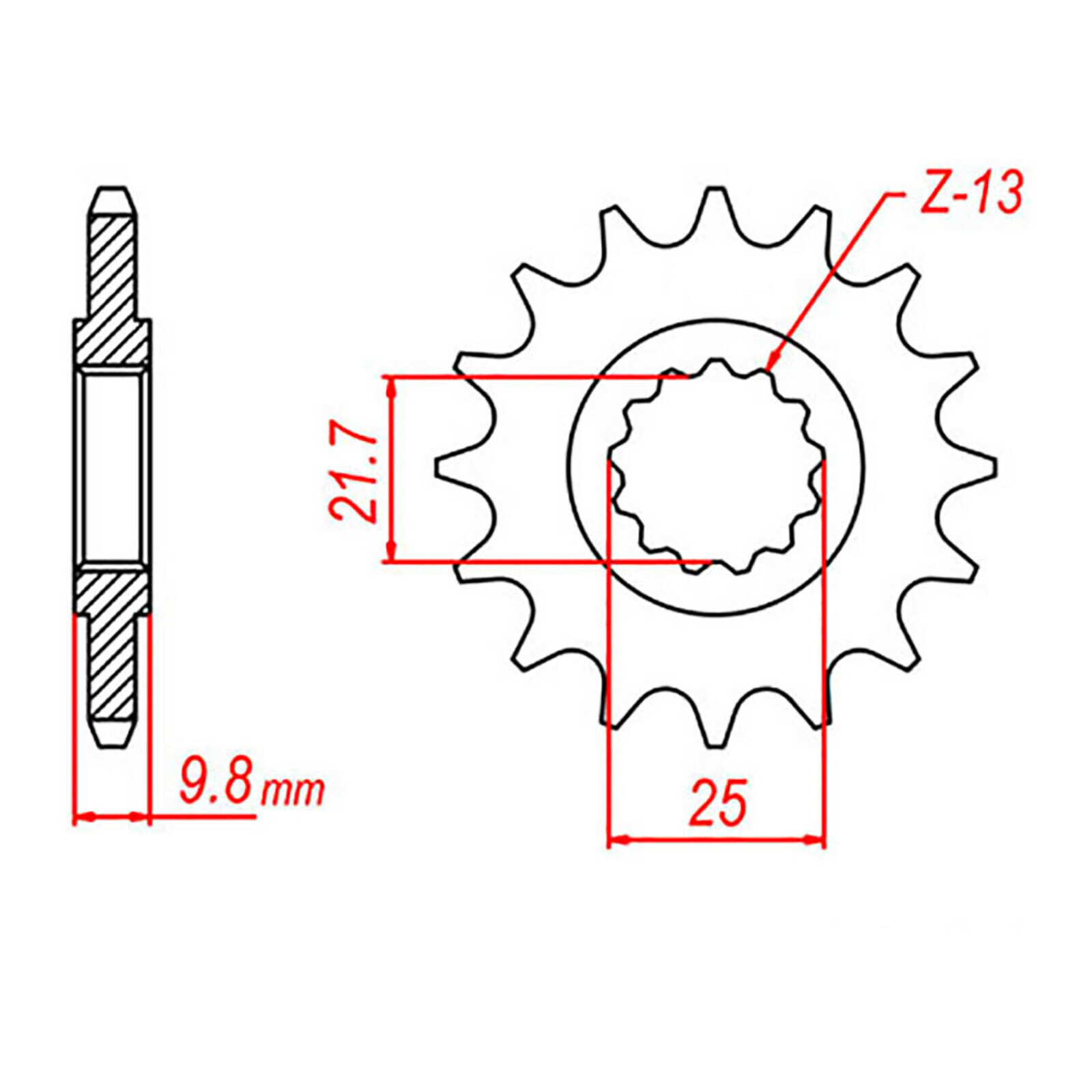 MTX 1587 Steel Front Sprocket #428 (19T) (10-3FH-19)