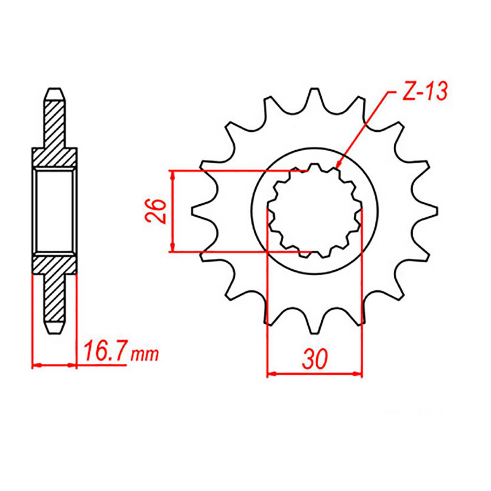 MTX 1370 Steel Front Sprocket #525 (15T) (10-MAS-15)
