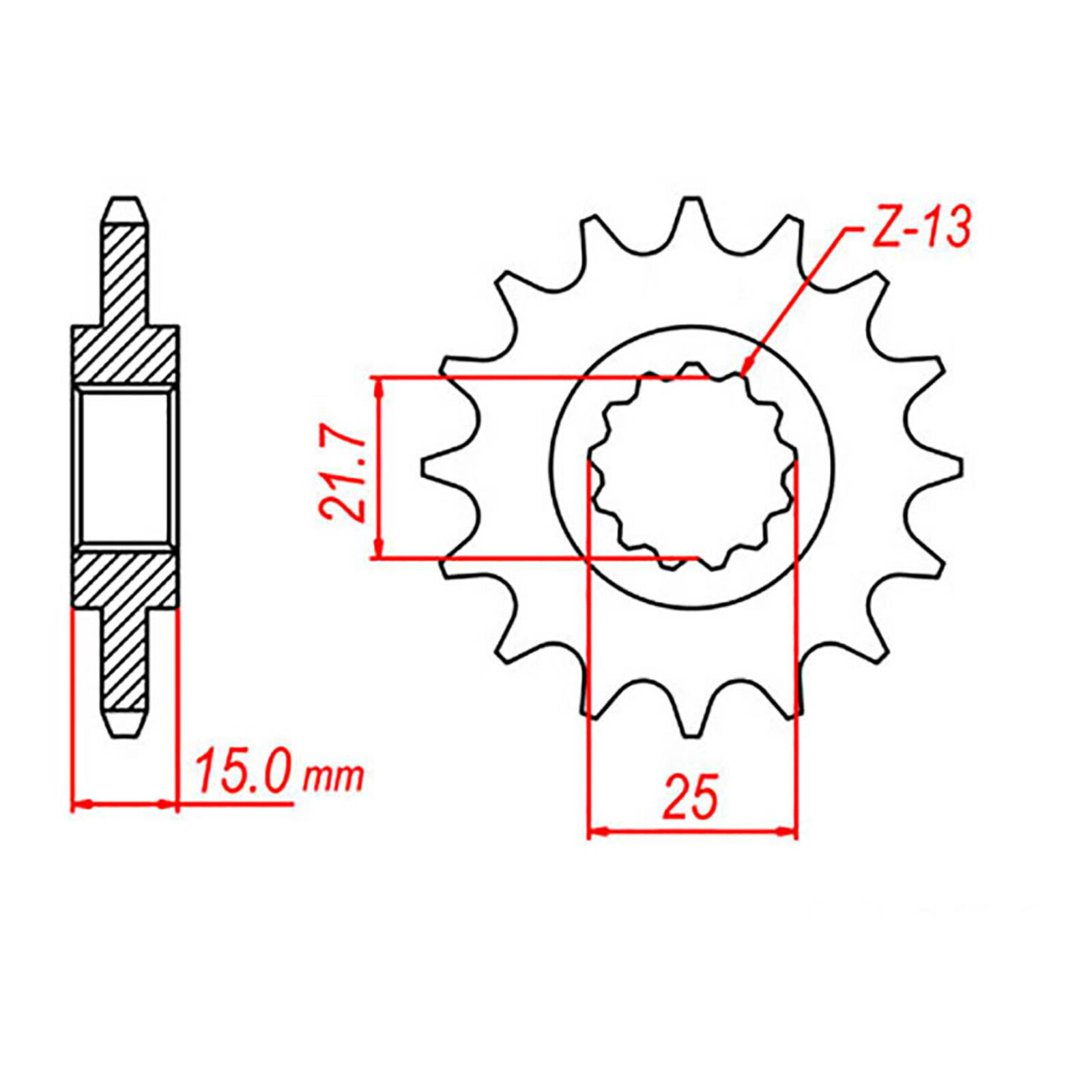MTX 1182 Steel Front Sprocket #525 (14T) (10-TR3-14)