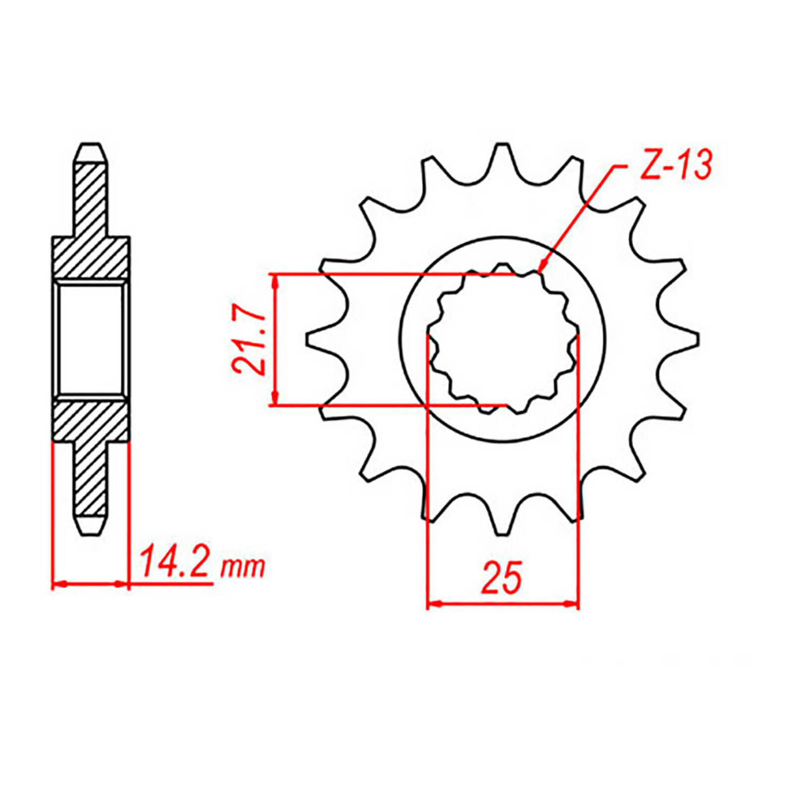 MTX 1531 Steel Front Sprocket #525 (15T) (10-254-15)