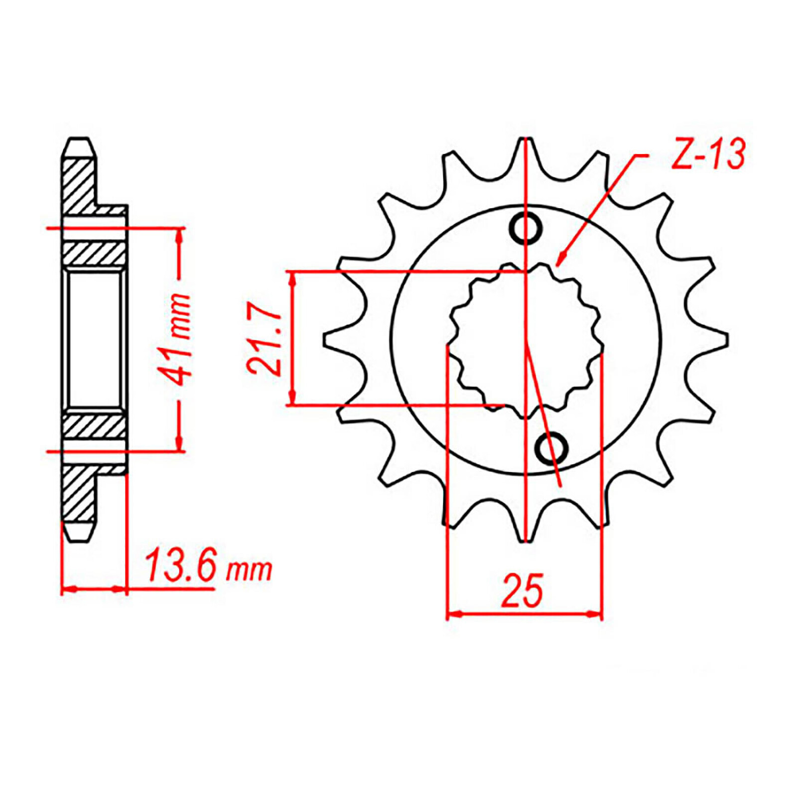 MTX 1307 Steel Front Sprocket #520 (13T) (10-MBN-13)