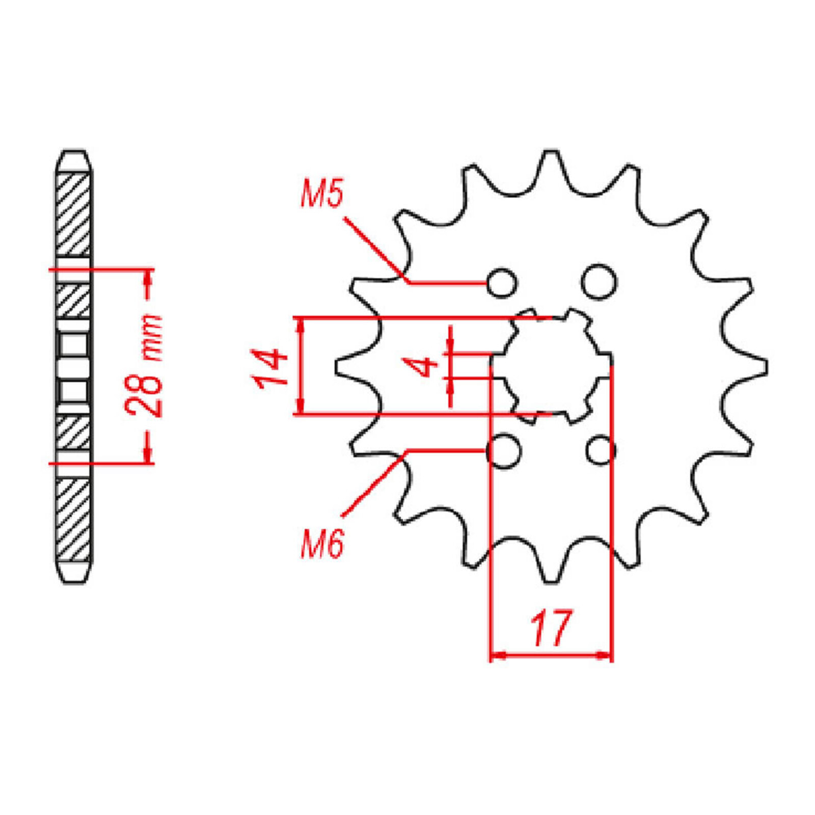 MTX 277 Steel Front Sprocket #428 (13T) (10-277-13)