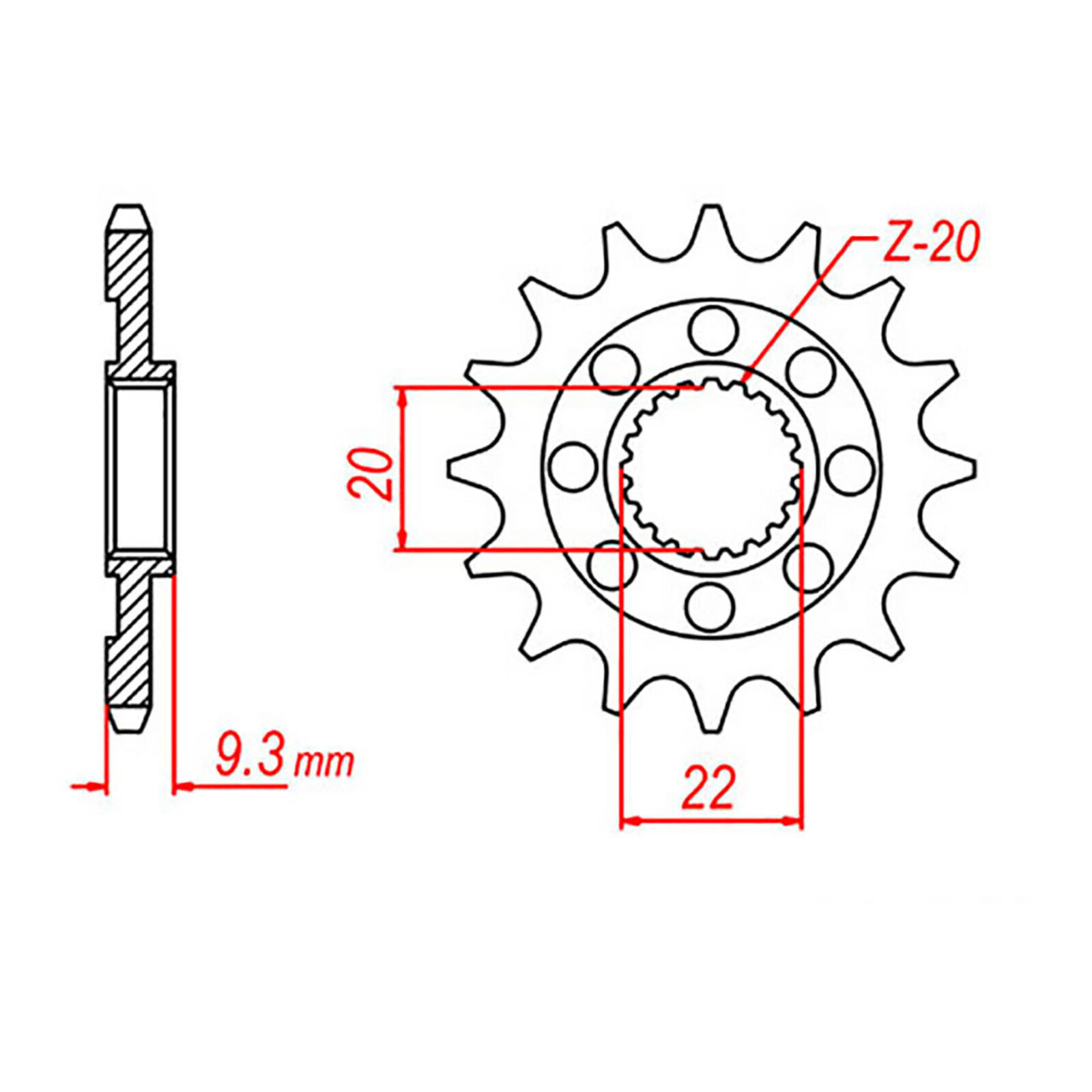 MTX 1446 Steel Front Sprocket #520 (12T) (10-035-12)