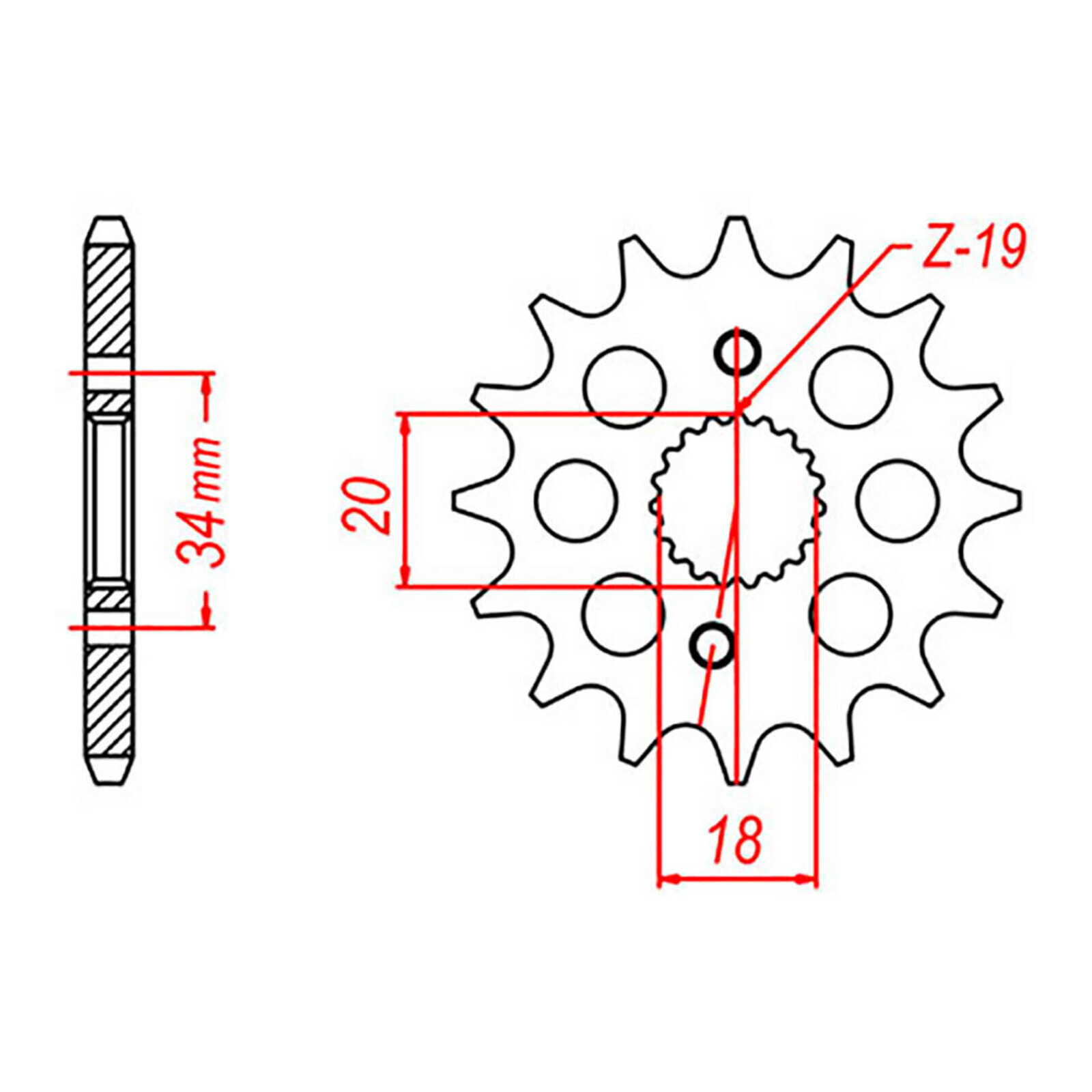 MTX 1310 Steel Front Sprocket #420 (14T) (10-KSE-14)