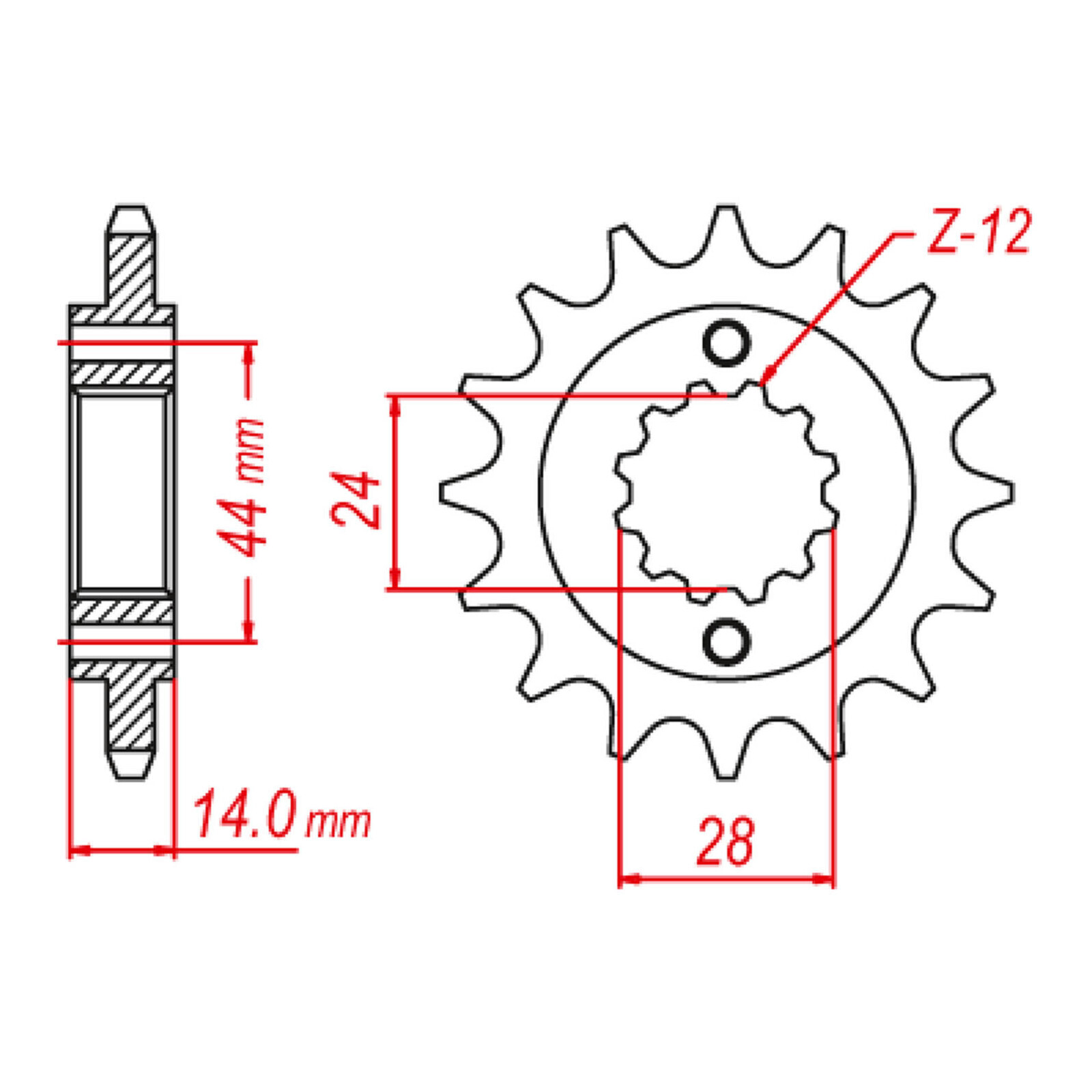 MTX 1372 Steel Front Sprocket #525 (17T) (10-MAV-17)