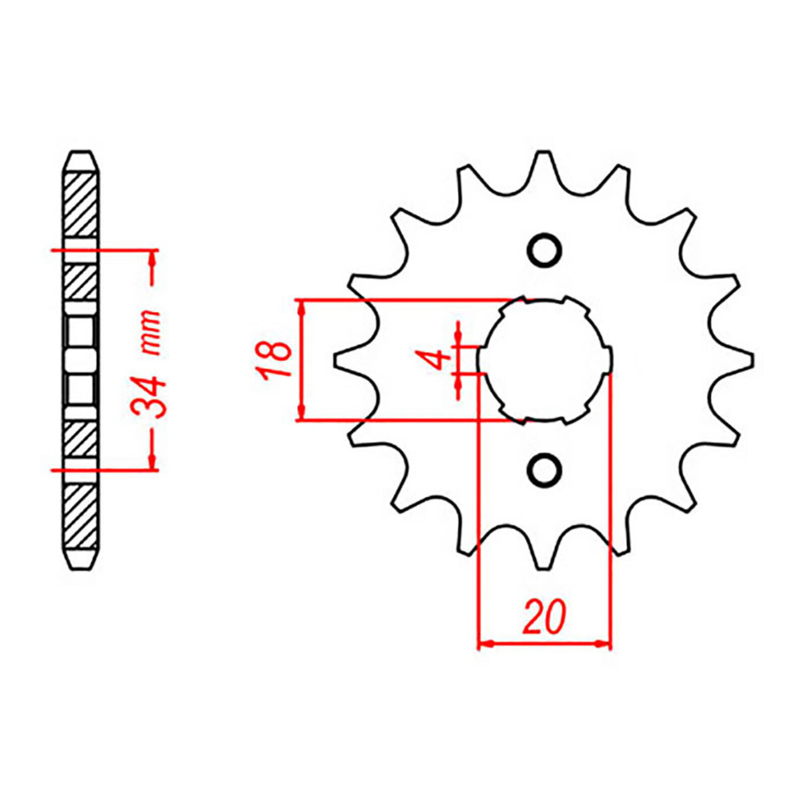 MTX 259 Steel Front Sprocket #428 (13T) (10-437-13)