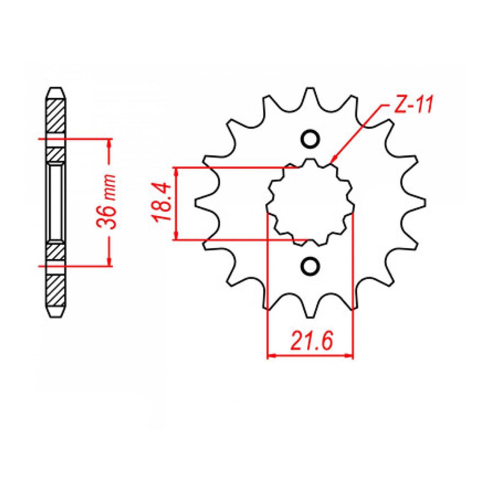 MTX 280 Steel Front Sprocket #520 (13T) (10-KW3-13)