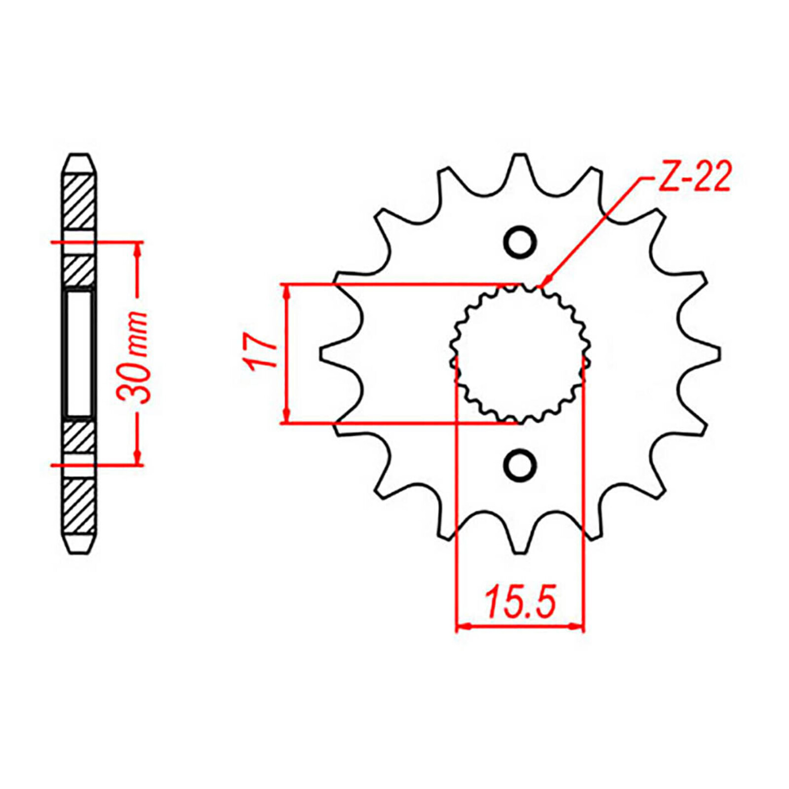MTX 1256 Steel Front Sprocket #420 (13T) (10-GC4-13)