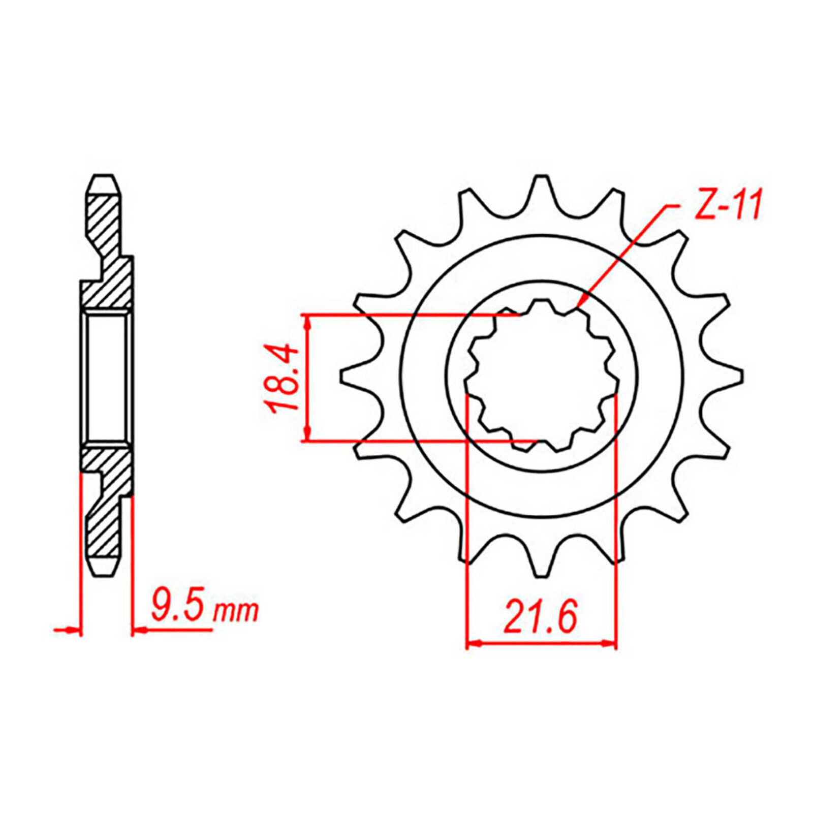 MTX 285 Steel Front Sprocket #520 (13T) (10-ML3-13)