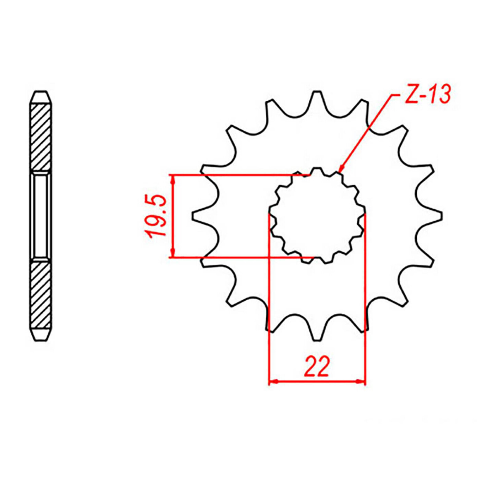 MTX 1439 Steel Front Sprocket #520 (13T) (10-05C-13)