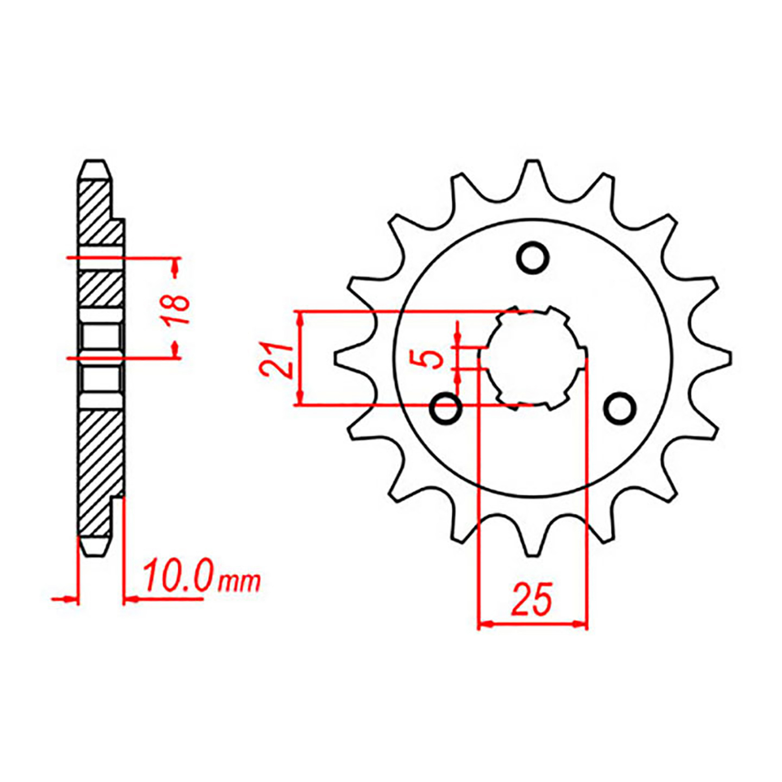 MTX 438 Steel Front Sprocket #520 (14T) (10-44B-14)