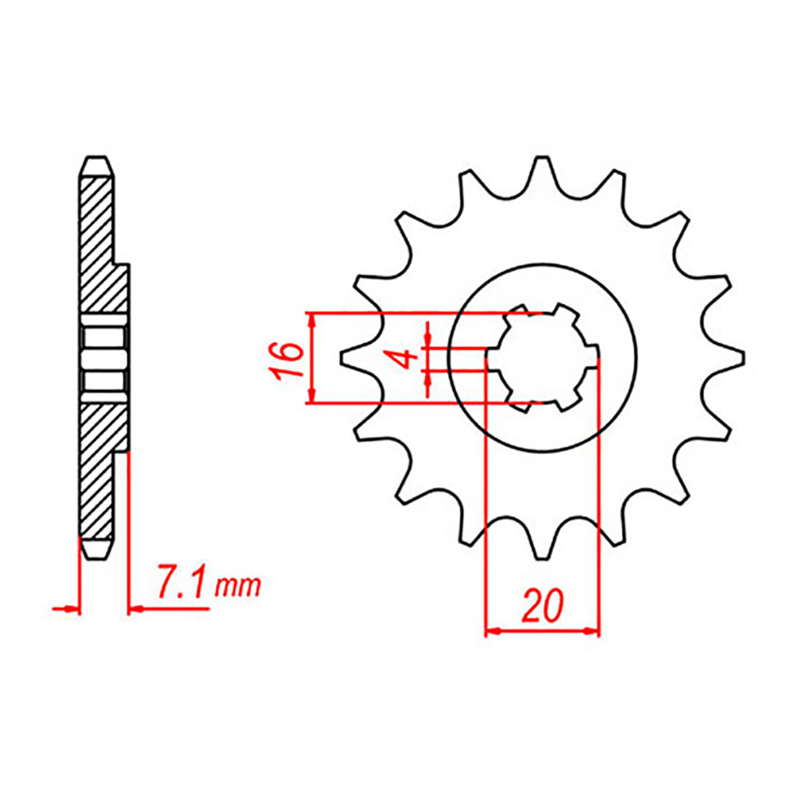 MTX 422 Steel Front Sprocket #520 (10T)
