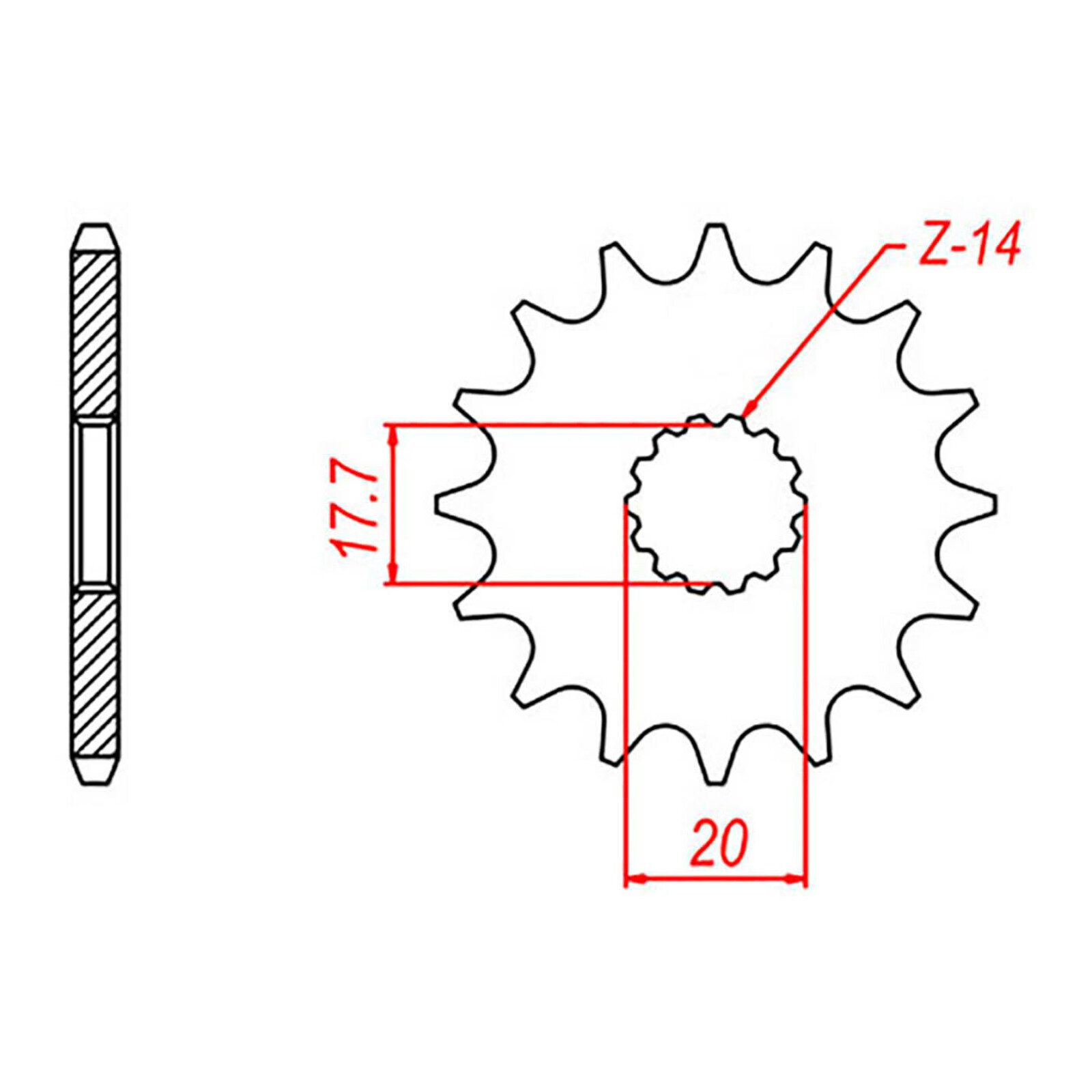 MTX 564 Steel Front Sprocket #520 (12T) (10-2HG-12)