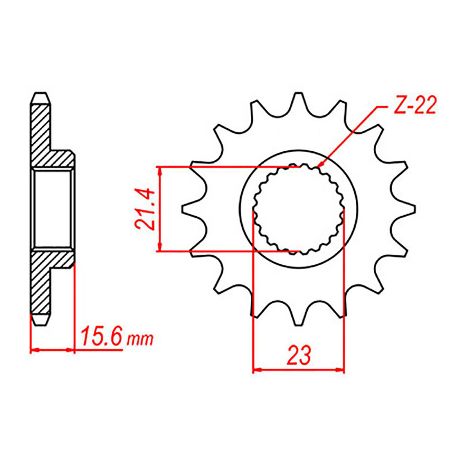 MTX 577 Steel Front Sprocket #520 (14T) (10-2NX-14)