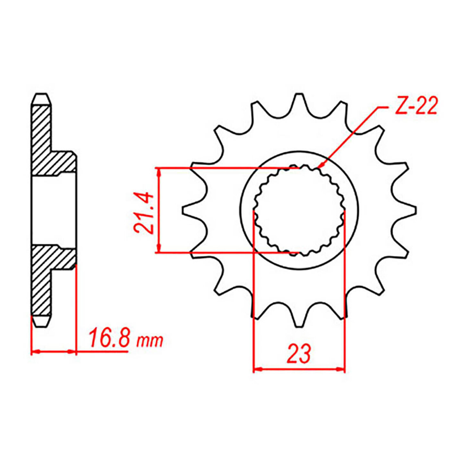 MTX 582 Steel Front Sprocket #520 (16T) (10-4BR-16)