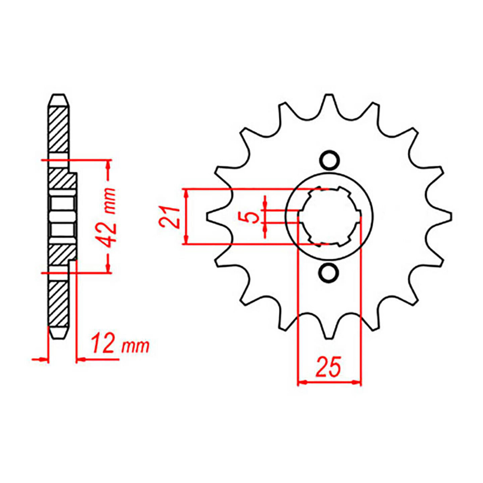 MTX 571 Steel Front Sprocket #530 (15T) (10-17A-15)