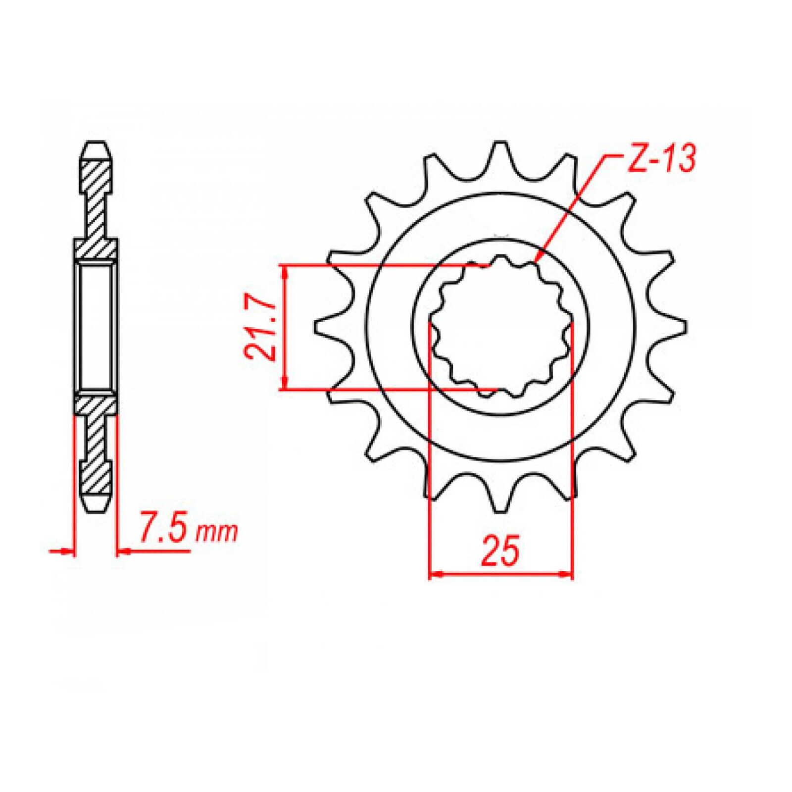 MTX 1536 Steel Front Sprocket #520 (14T) (10-536-14)