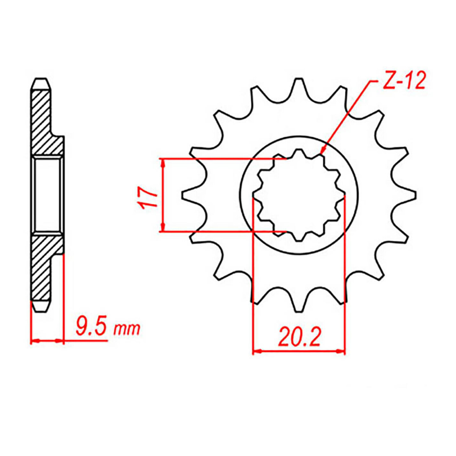 MTX 1906 Steel Front Sprocket #420 (13T) (10-KT4-13)
