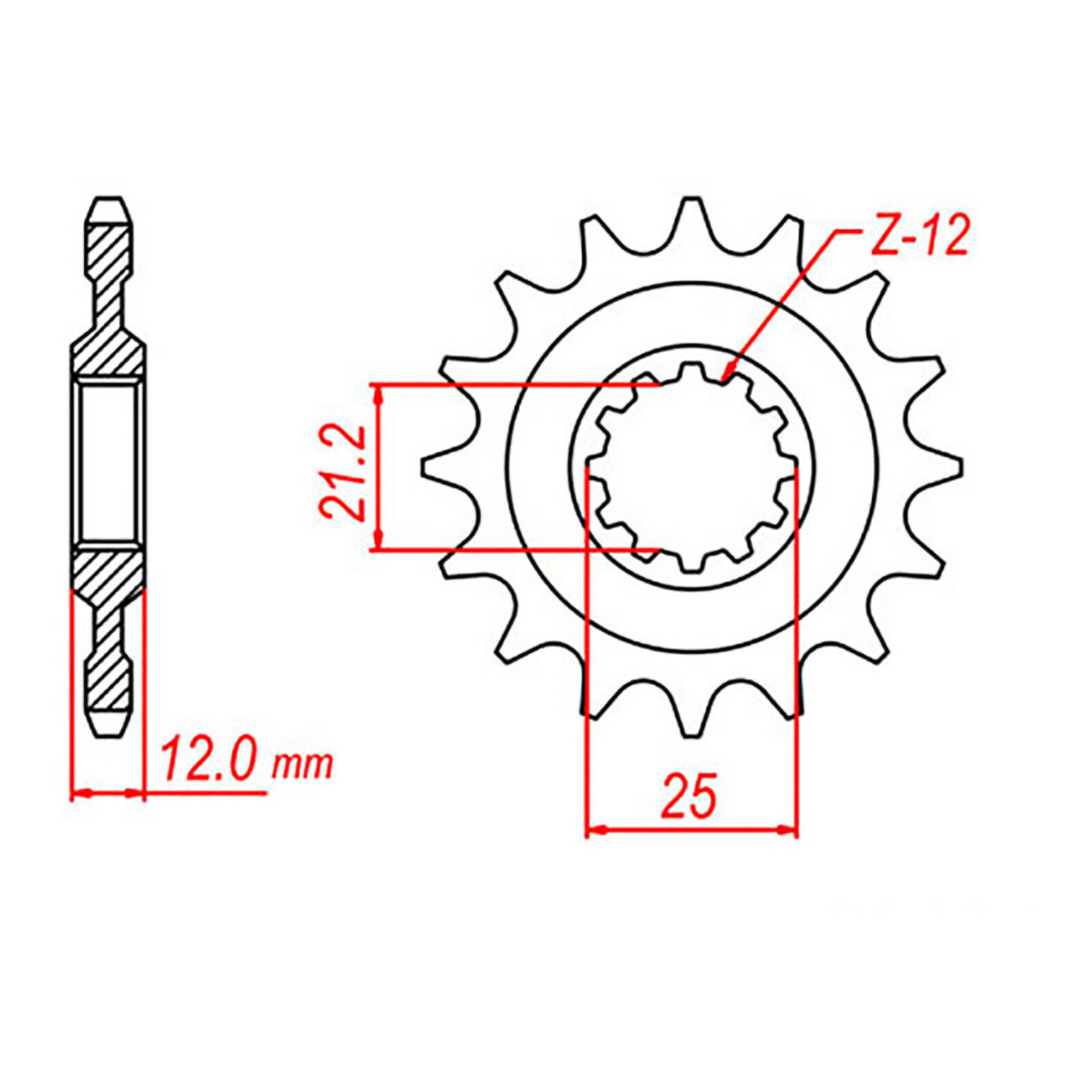 MTX 823 Steel Front Sprocket #520 (15T) (10-HQ1-15)