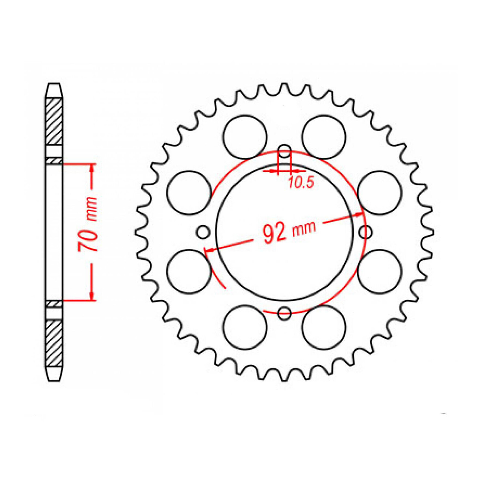 MTX 476 Steel Rear Sprocket #530 (40T) (11-033-40)