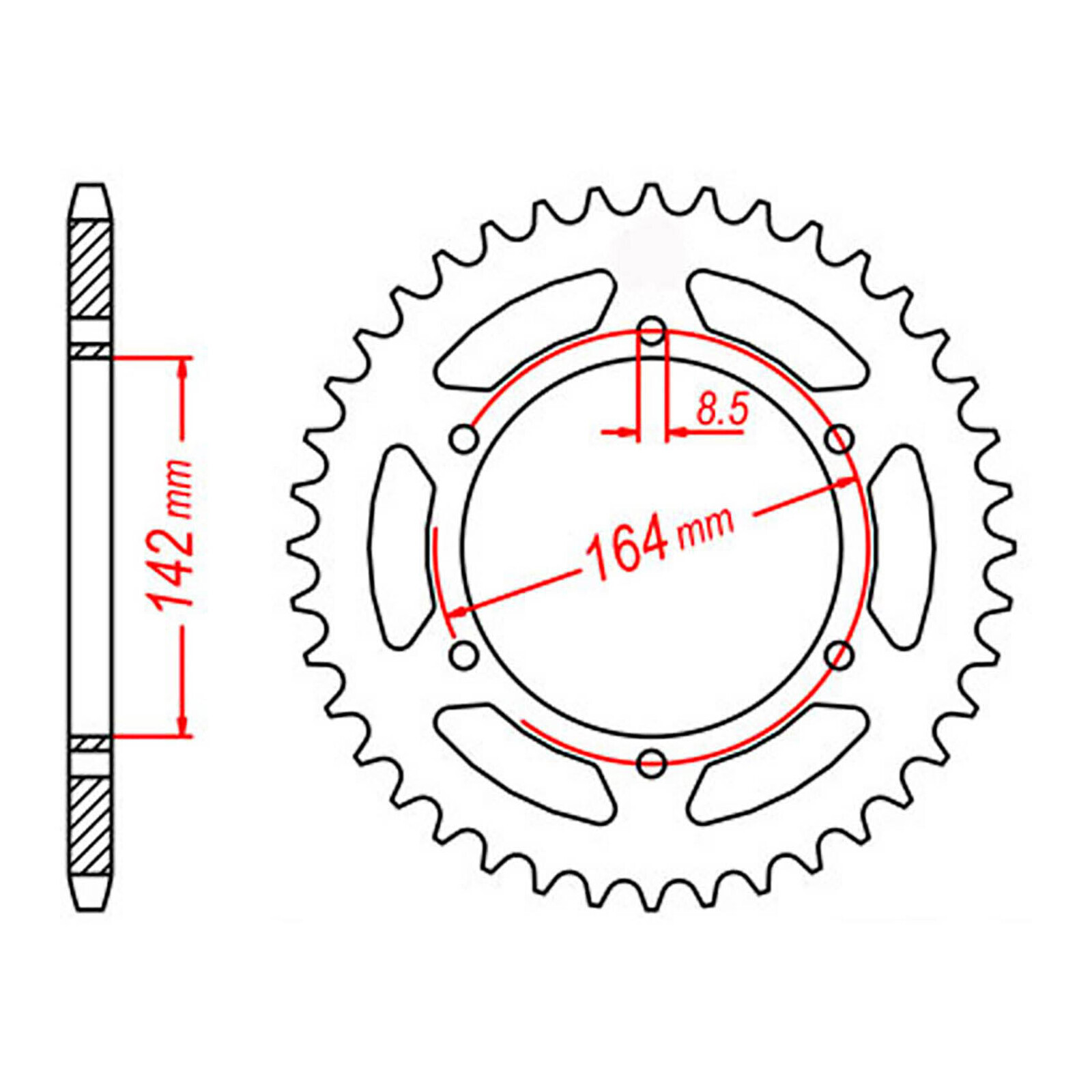 MTX 1074 Steel Rear Sprocket #525 (44T) (11-HY2-44)